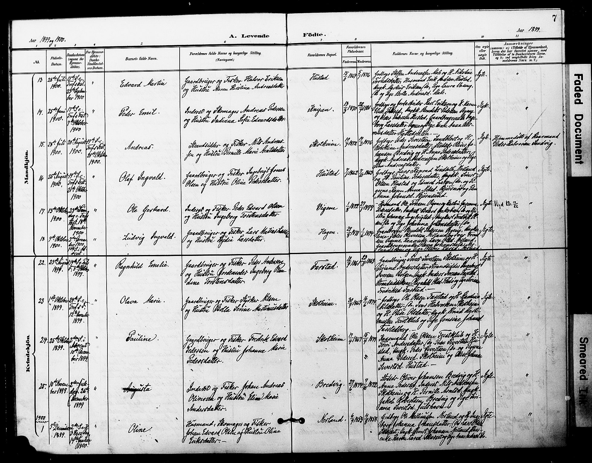 Ministerialprotokoller, klokkerbøker og fødselsregistre - Møre og Romsdal, AV/SAT-A-1454/567/L0779: Parish register (official) no. 567A02, 1898-1902, p. 7