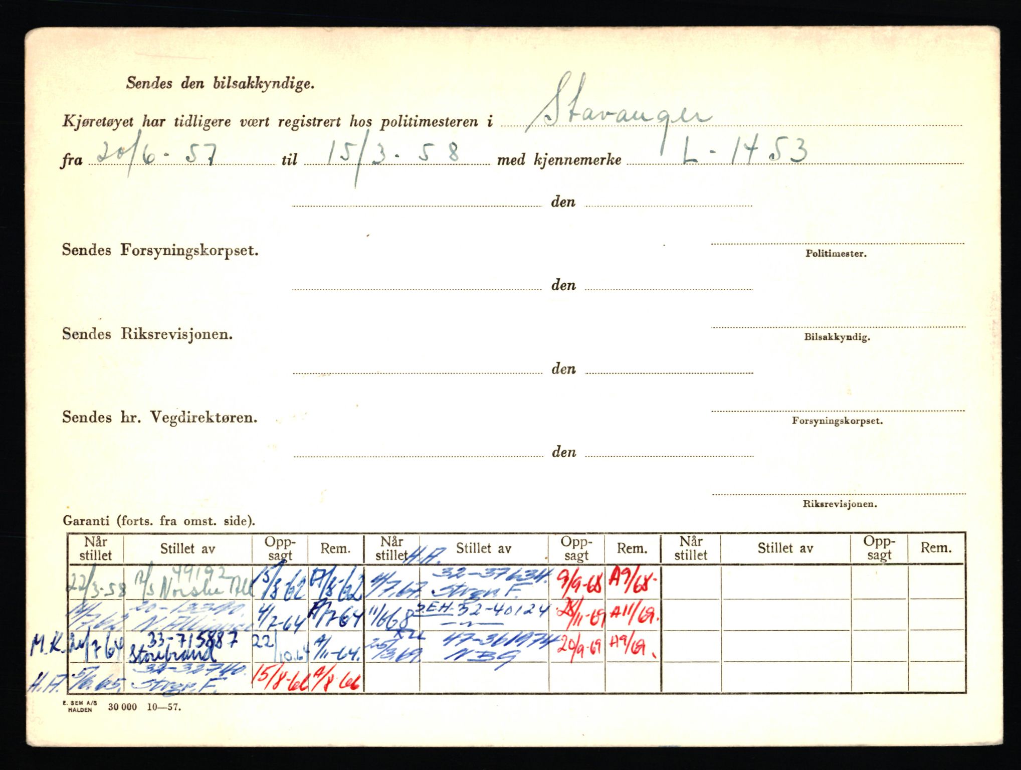 Stavanger trafikkstasjon, AV/SAST-A-101942/0/F/L0065: L-65400 - L-67649, 1930-1971, p. 288