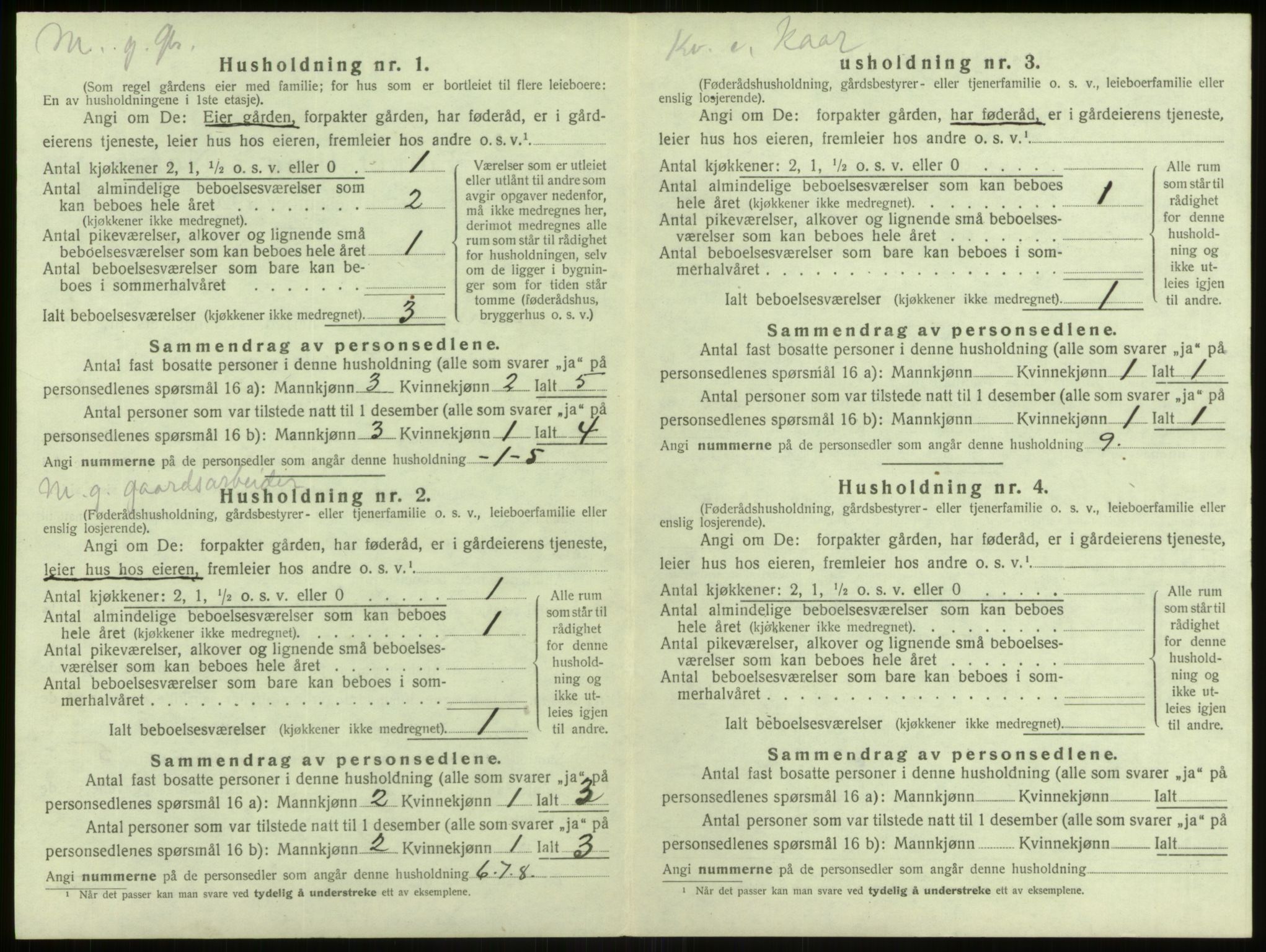 SAB, 1920 census for Alversund, 1920, p. 1030