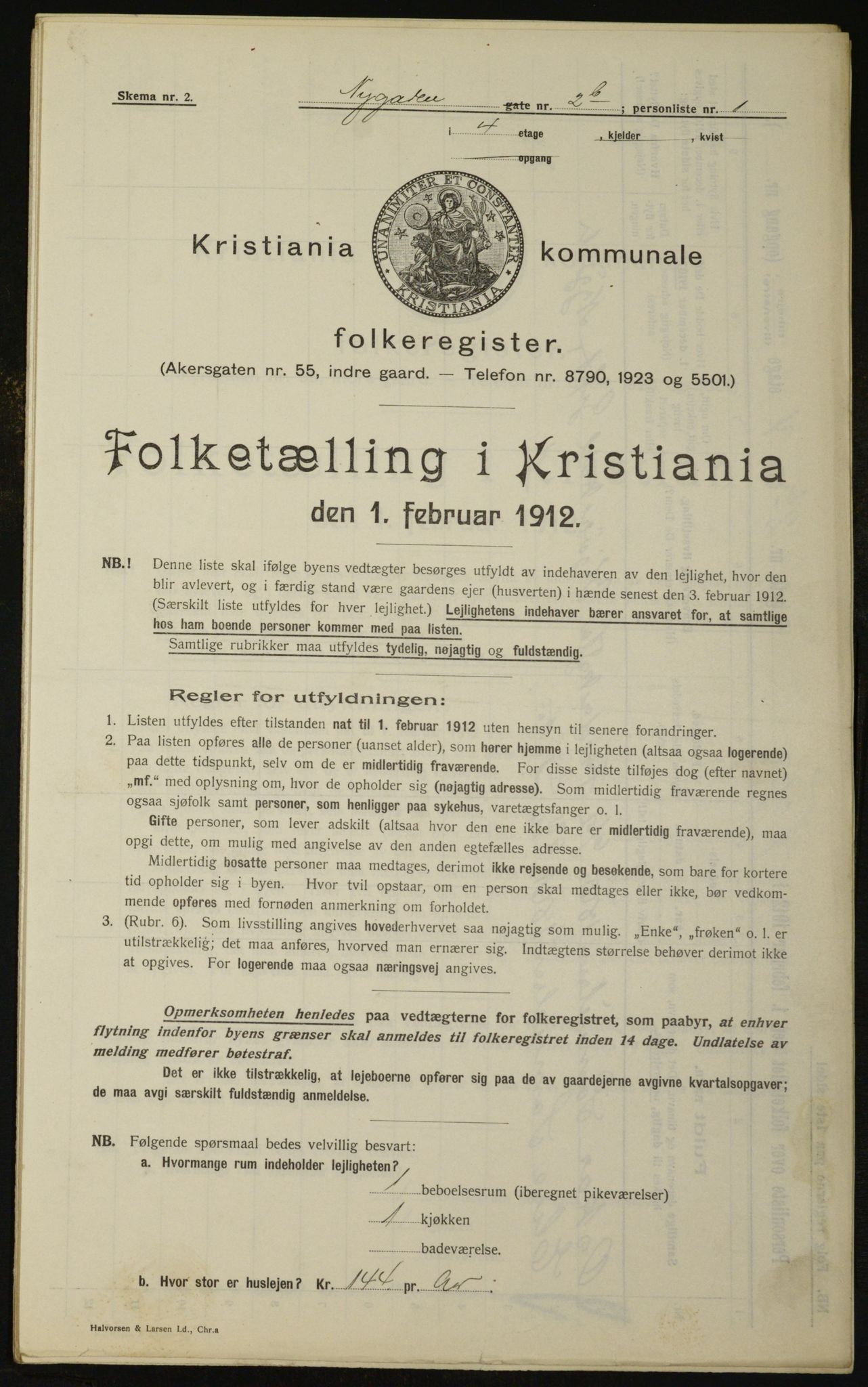 OBA, Municipal Census 1912 for Kristiania, 1912, p. 74599