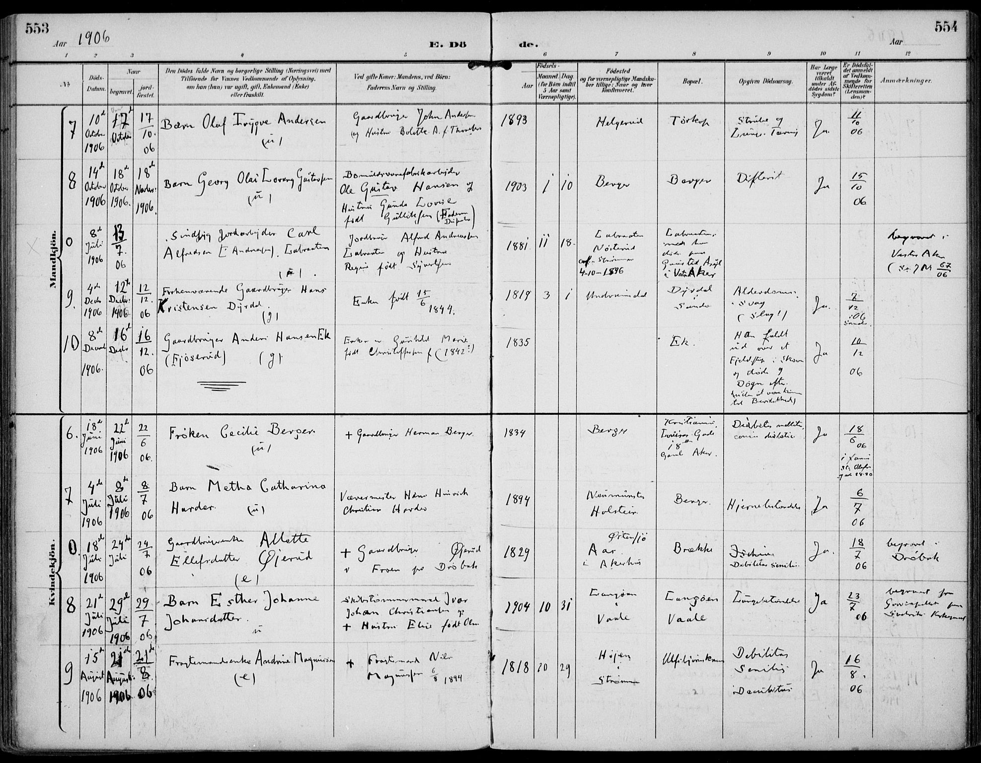 Strømm kirkebøker, AV/SAKO-A-322/F/Fa/L0005: Parish register (official) no. I 5, 1898-1919, p. 553-554