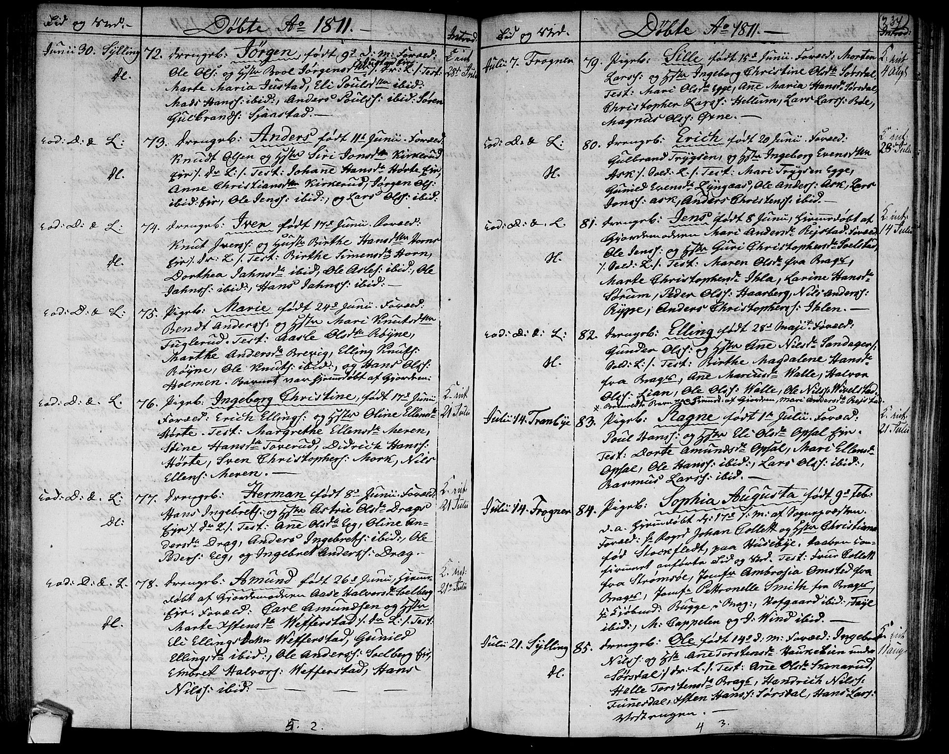 Lier kirkebøker, SAKO/A-230/F/Fa/L0007: Parish register (official) no. I 7, 1794-1813, p. 234