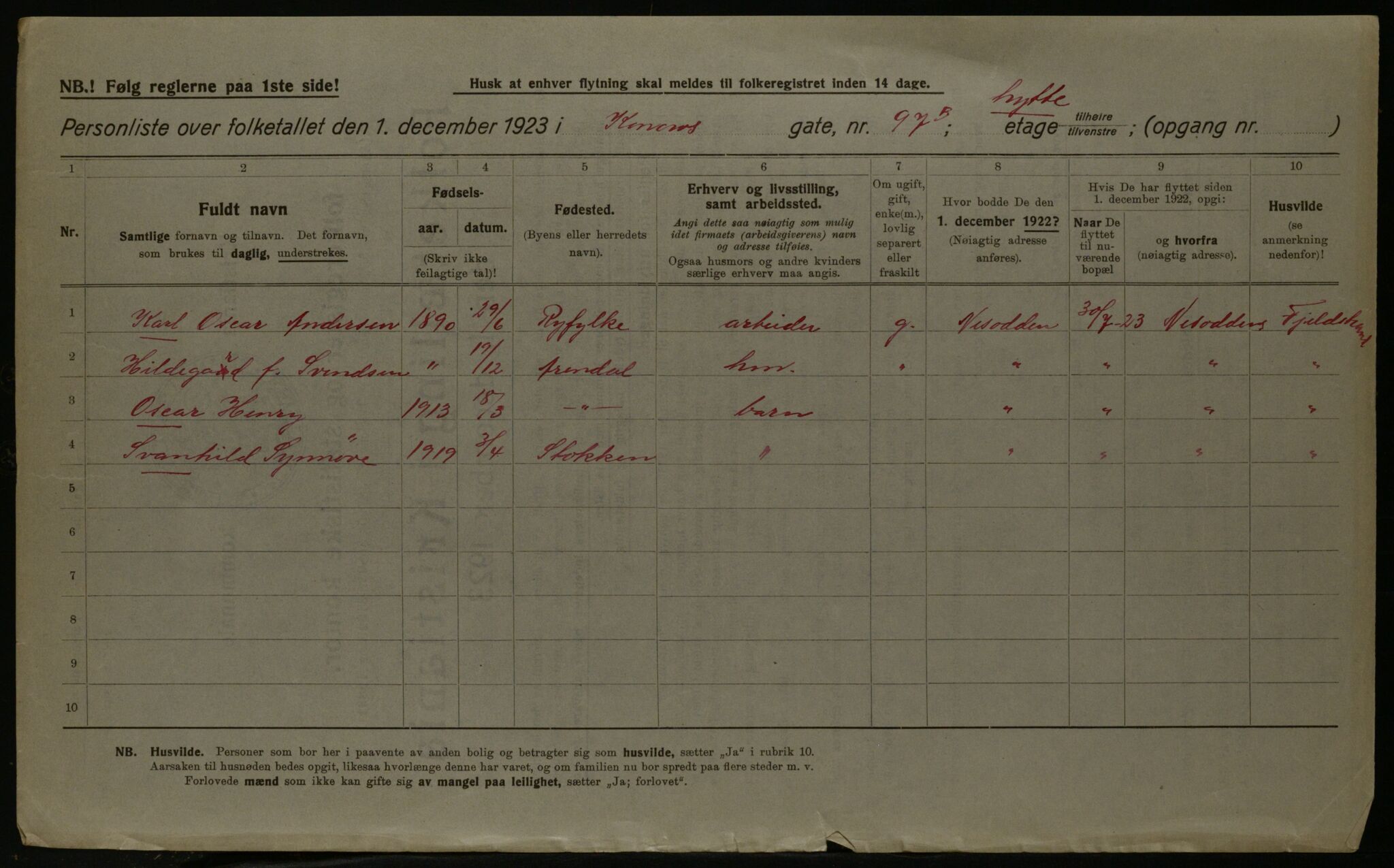 OBA, Municipal Census 1923 for Kristiania, 1923, p. 59844