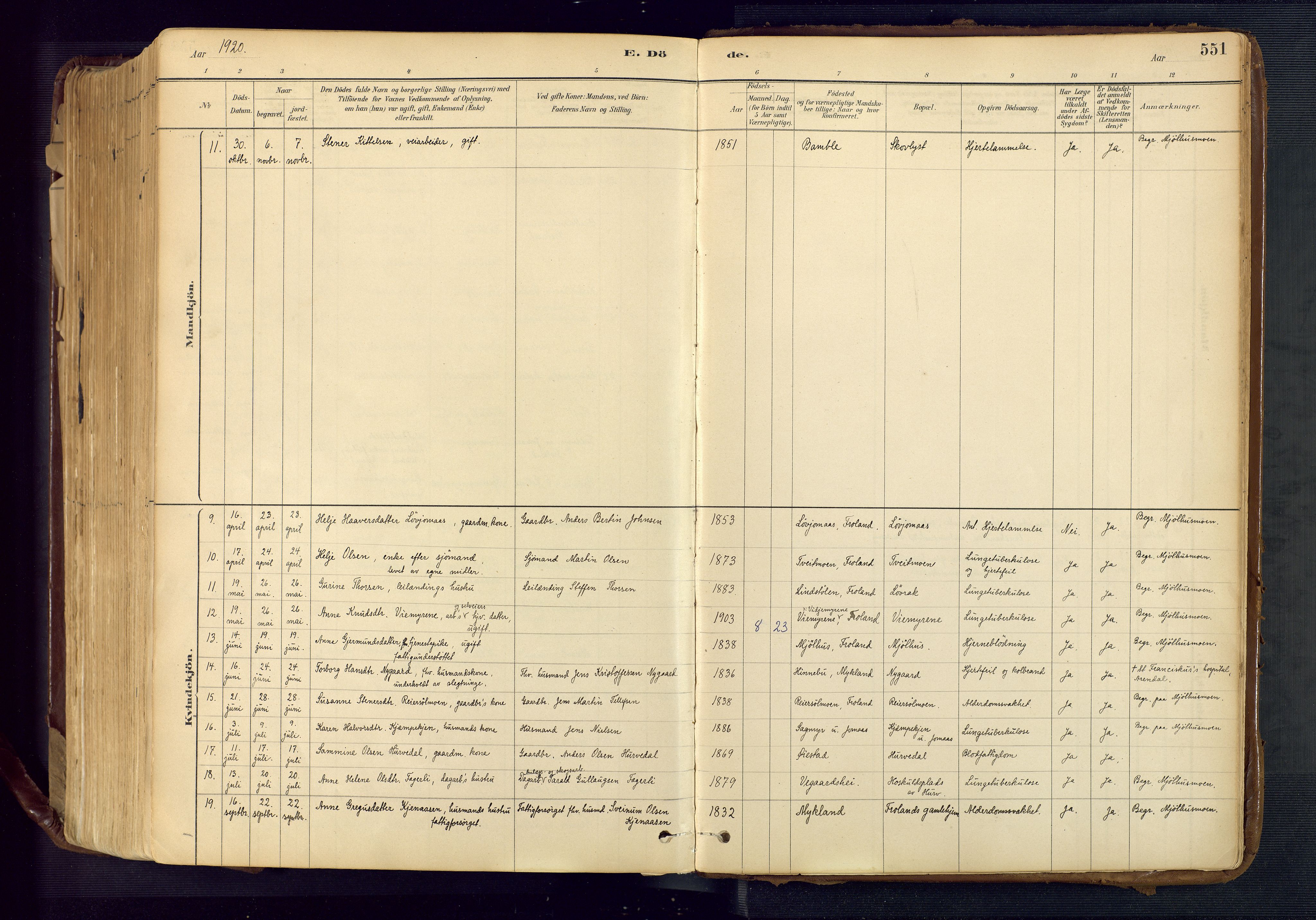 Froland sokneprestkontor, AV/SAK-1111-0013/F/Fa/L0005: Parish register (official) no. A 5, 1882-1921, p. 551