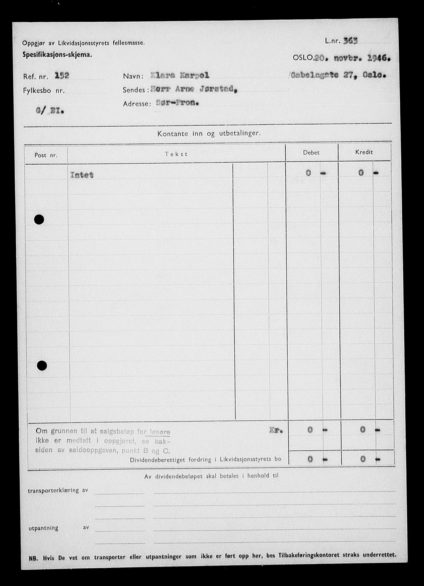 Justisdepartementet, Tilbakeføringskontoret for inndratte formuer, AV/RA-S-1564/H/Hc/Hcc/L0949: --, 1945-1947, p. 382
