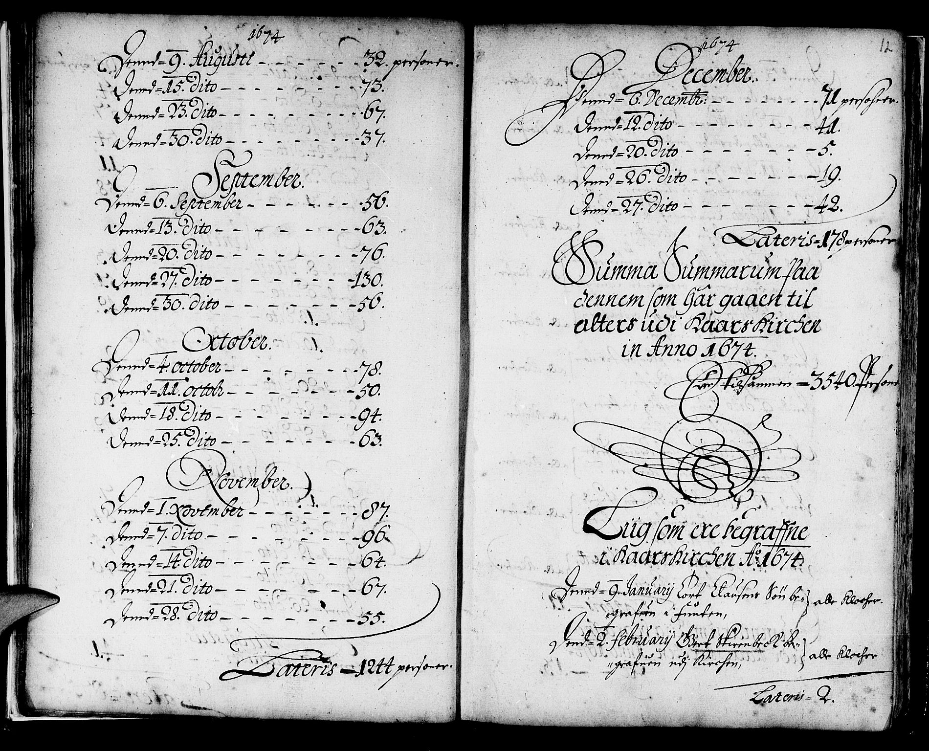 Korskirken sokneprestembete, SAB/A-76101/H/Haa/L0001: Parish register (official) no. A 1, 1674-1688, p. 12