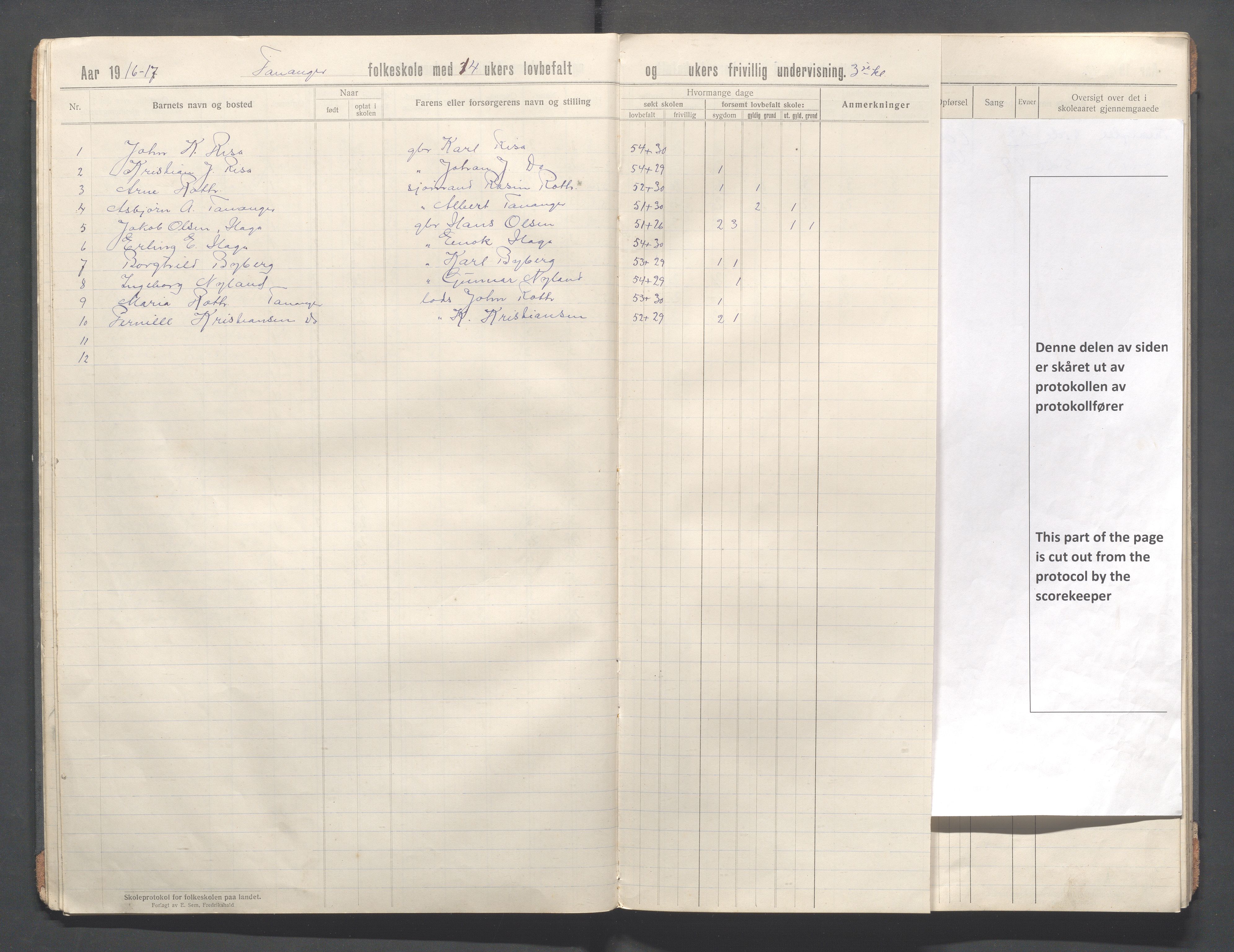 Håland kommune - Tananger skole, IKAR/K-102443/F/L0006: Skoleprotokoll, 1915-1920, p. 13