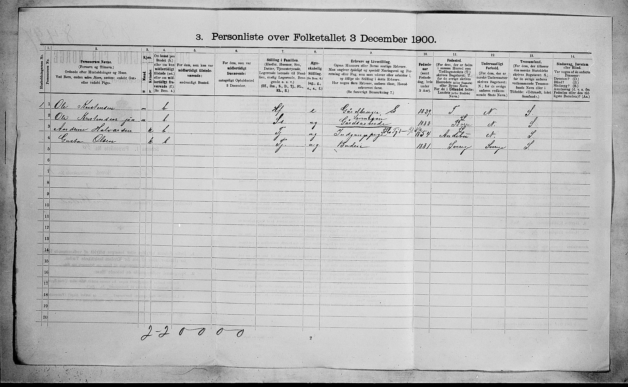 RA, 1900 census for Våle, 1900, p. 29