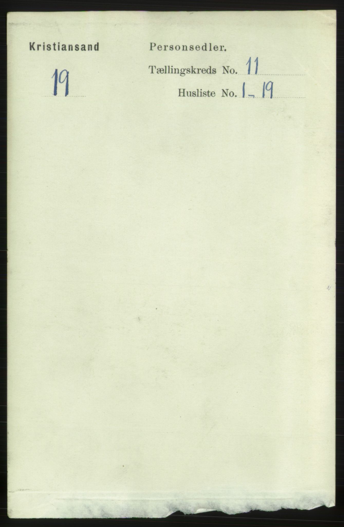 RA, 1891 census for 1001 Kristiansand, 1891, p. 5583