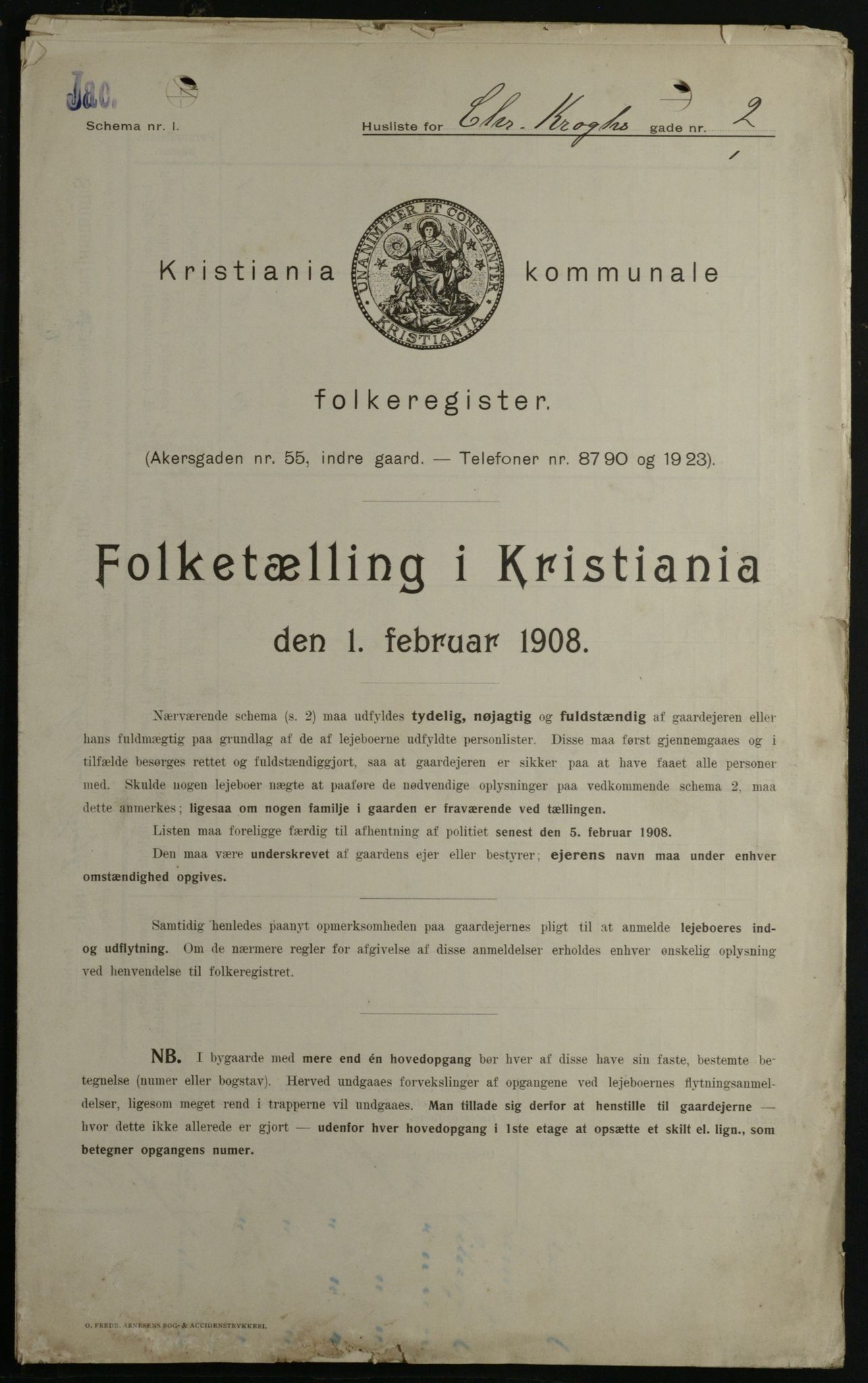 OBA, Municipal Census 1908 for Kristiania, 1908, p. 11020