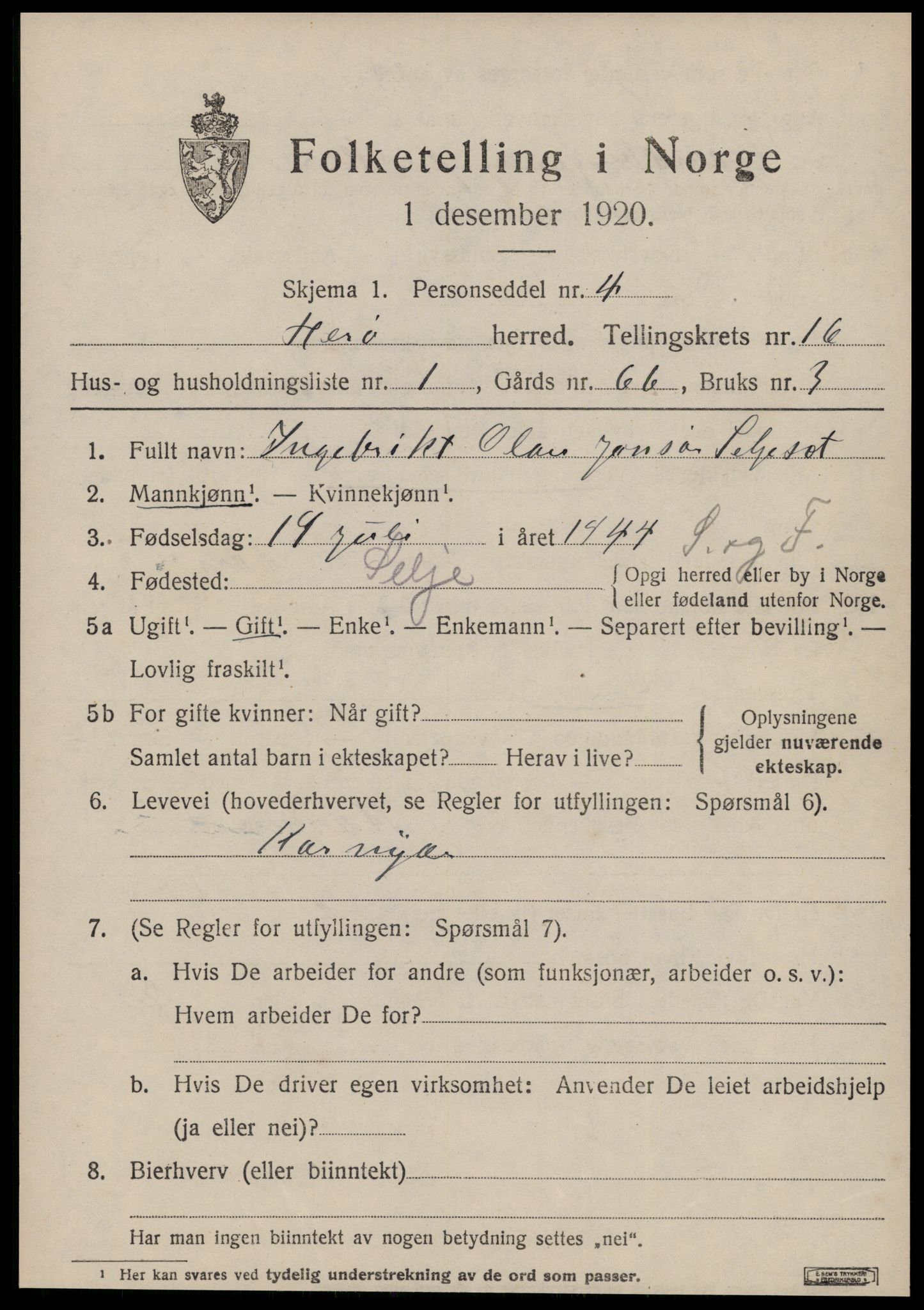 SAT, 1920 census for Herøy (MR), 1920, p. 10279