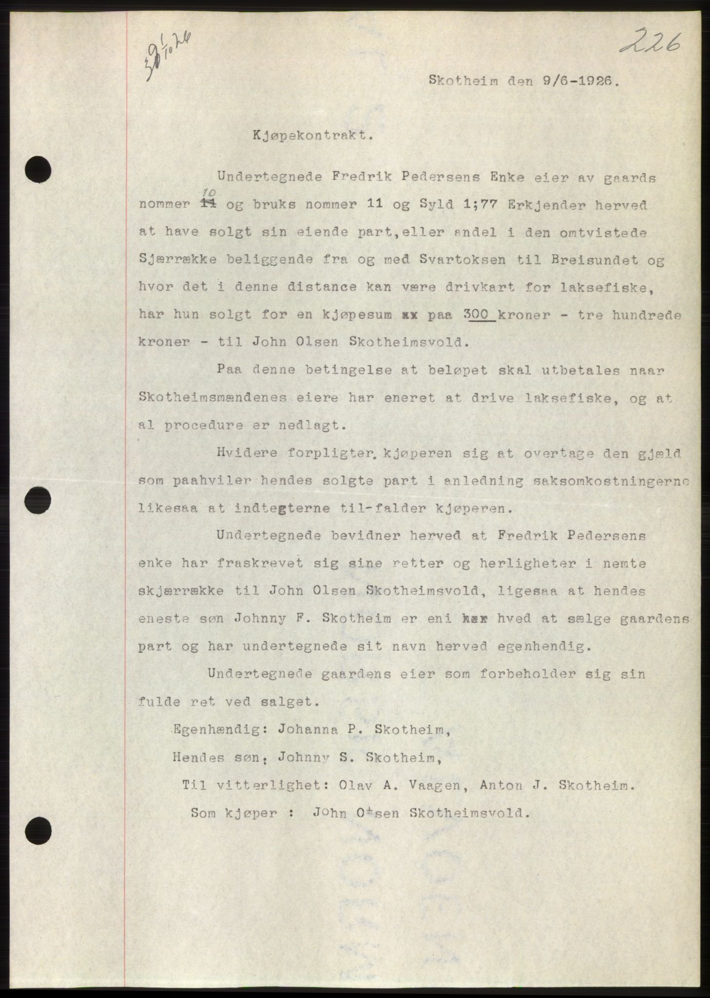 Romsdal sorenskriveri, AV/SAT-A-4149/1/2/2C/L0051: Mortgage book no. 45, 1926-1927, Deed date: 01.10.1926