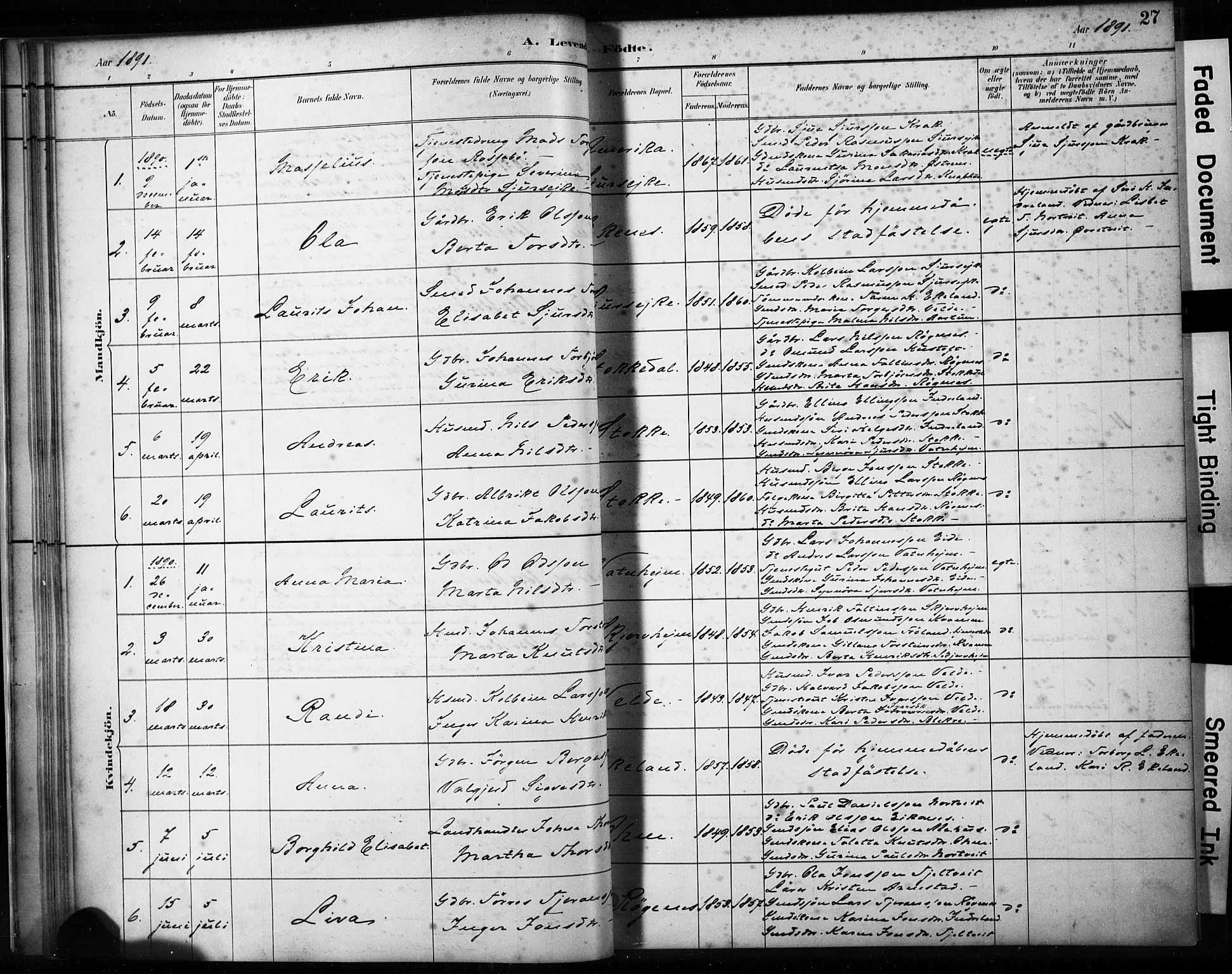 Skjold sokneprestkontor, AV/SAST-A-101847/H/Ha/Haa/L0009: Parish register (official) no. A 9, 1882-1898, p. 27