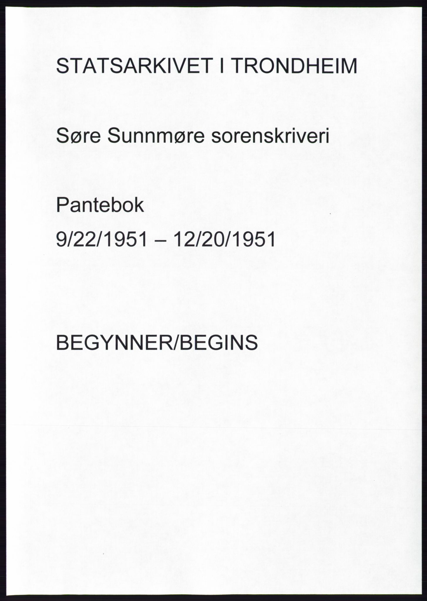 Søre Sunnmøre sorenskriveri, AV/SAT-A-4122/1/2/2C/L0090: Mortgage book no. 16A, 1951-1951