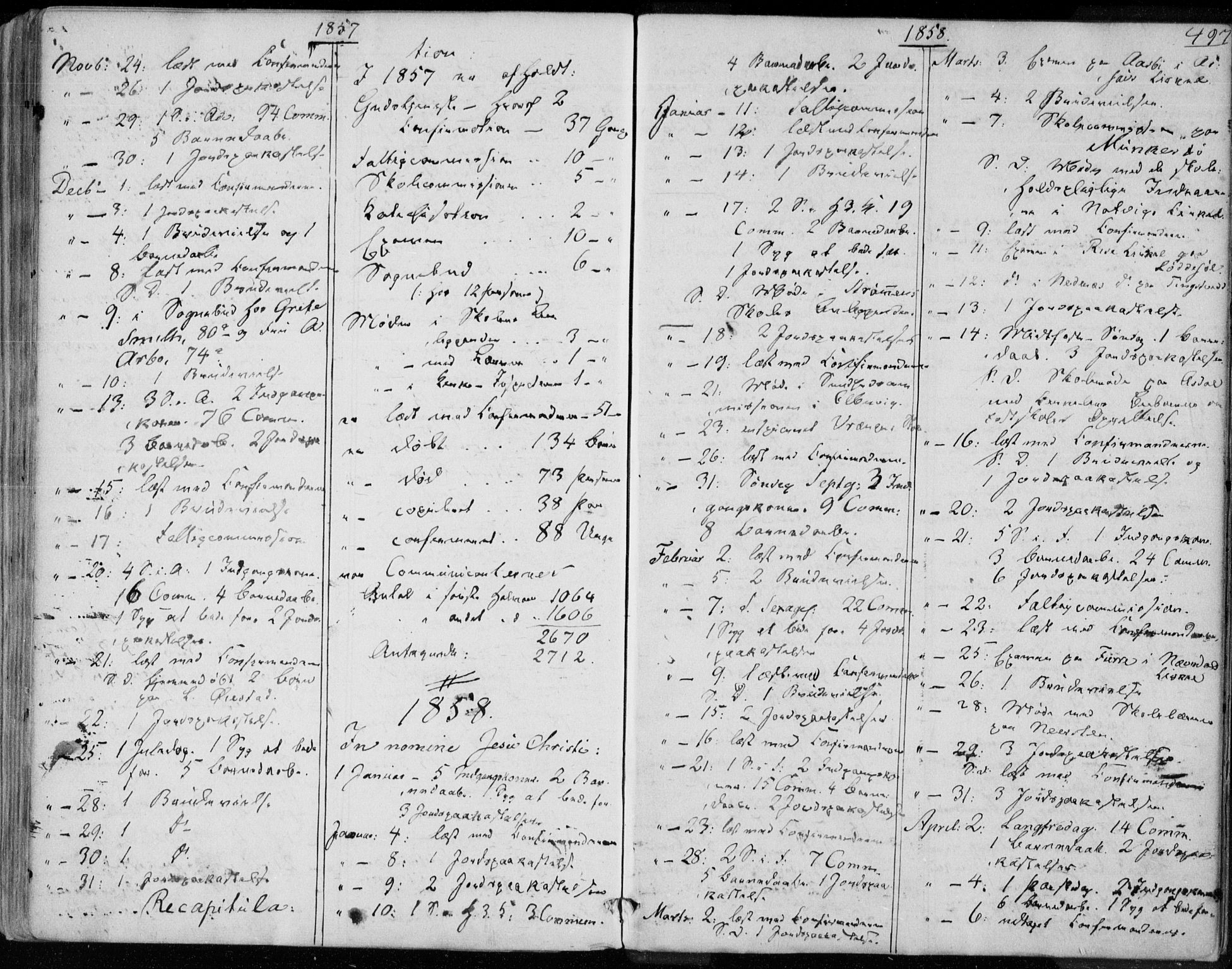 Øyestad sokneprestkontor, SAK/1111-0049/F/Fa/L0015: Parish register (official) no. A 15, 1857-1873, p. 497