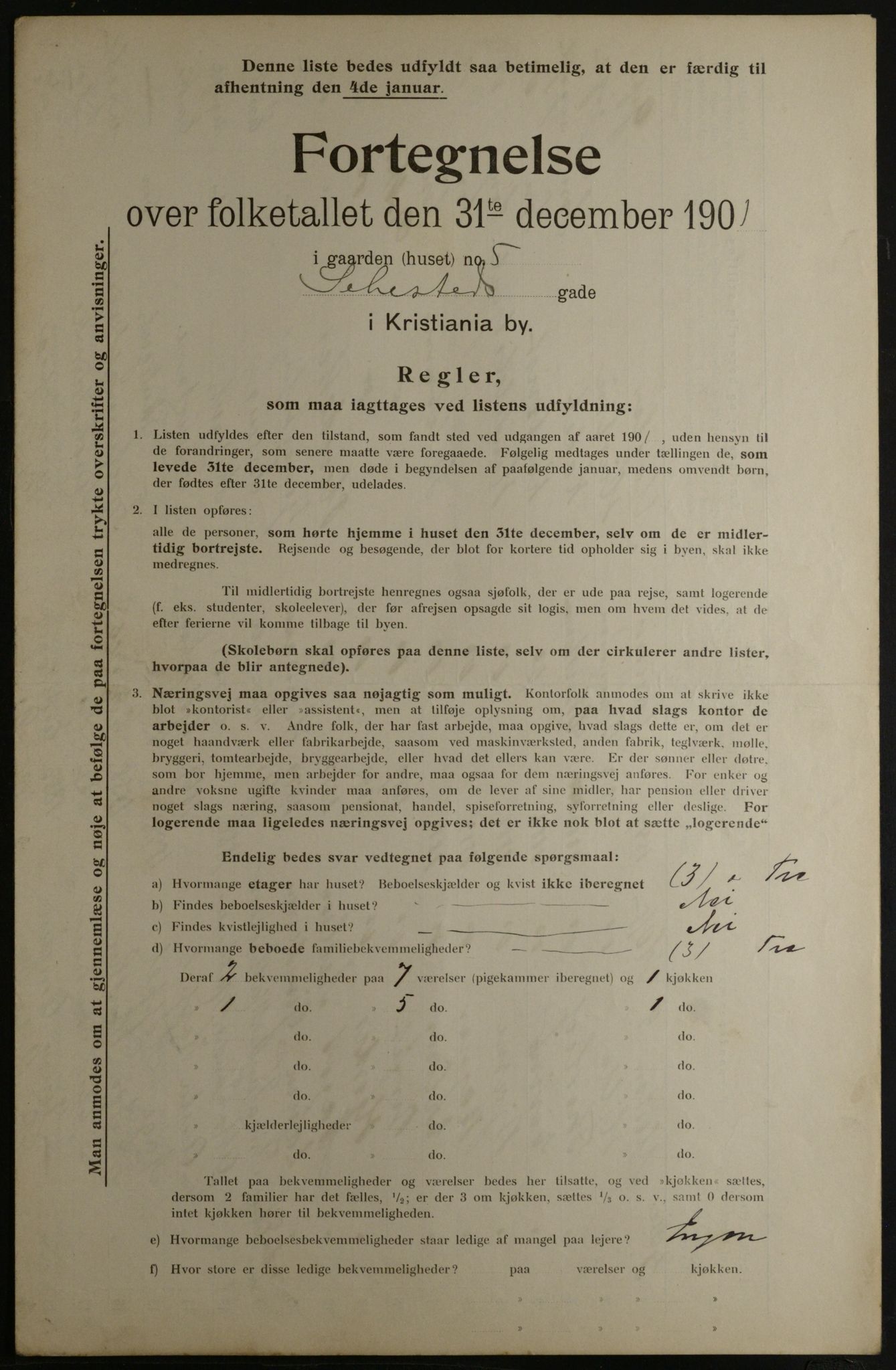 OBA, Municipal Census 1901 for Kristiania, 1901, p. 14451