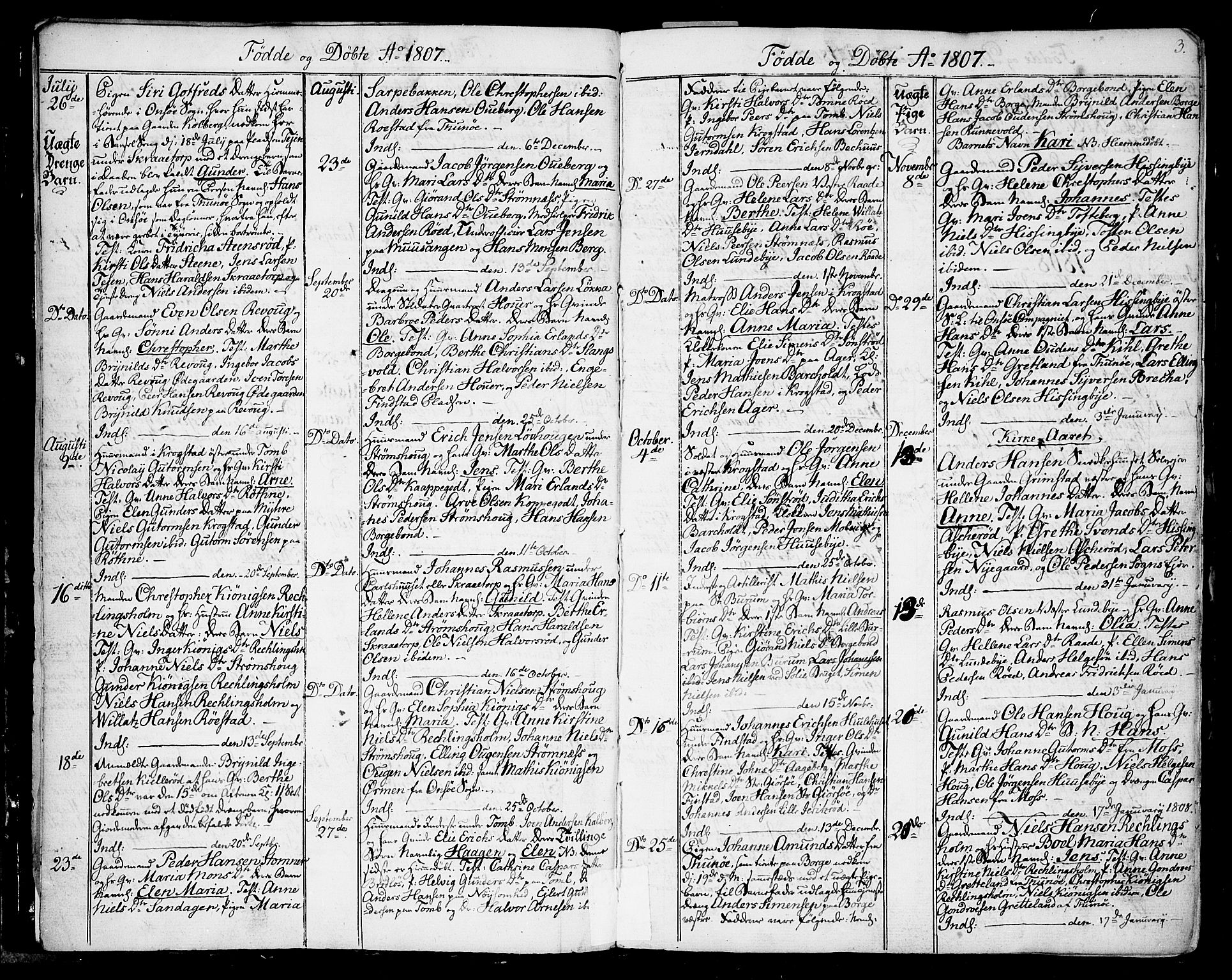 Råde prestekontor kirkebøker, AV/SAO-A-2009/F/Fa/L0003: Parish register (official) no. 3, 1806-1814, p. 3