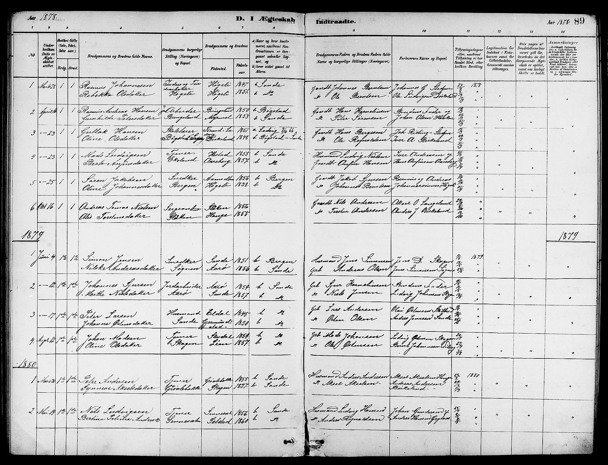 Gaular sokneprestembete, SAB/A-80001/H/Hab: Parish register (copy) no. A 3, 1878-1888, p. 89