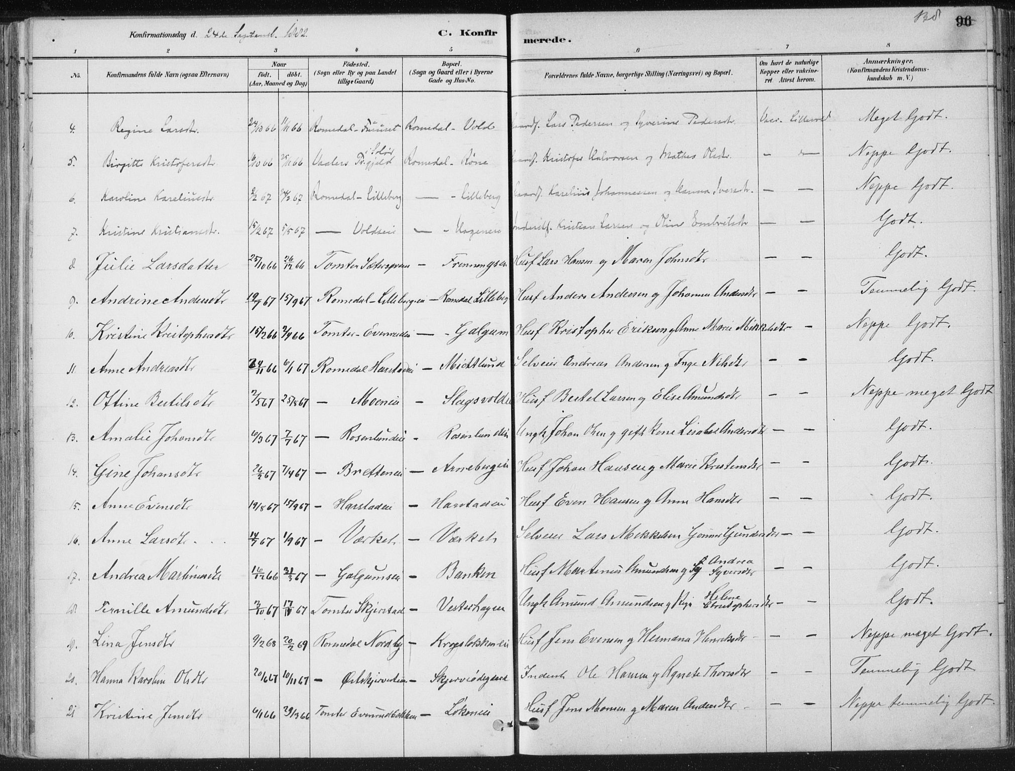 Romedal prestekontor, AV/SAH-PREST-004/K/L0010: Parish register (official) no. 10, 1880-1895, p. 138