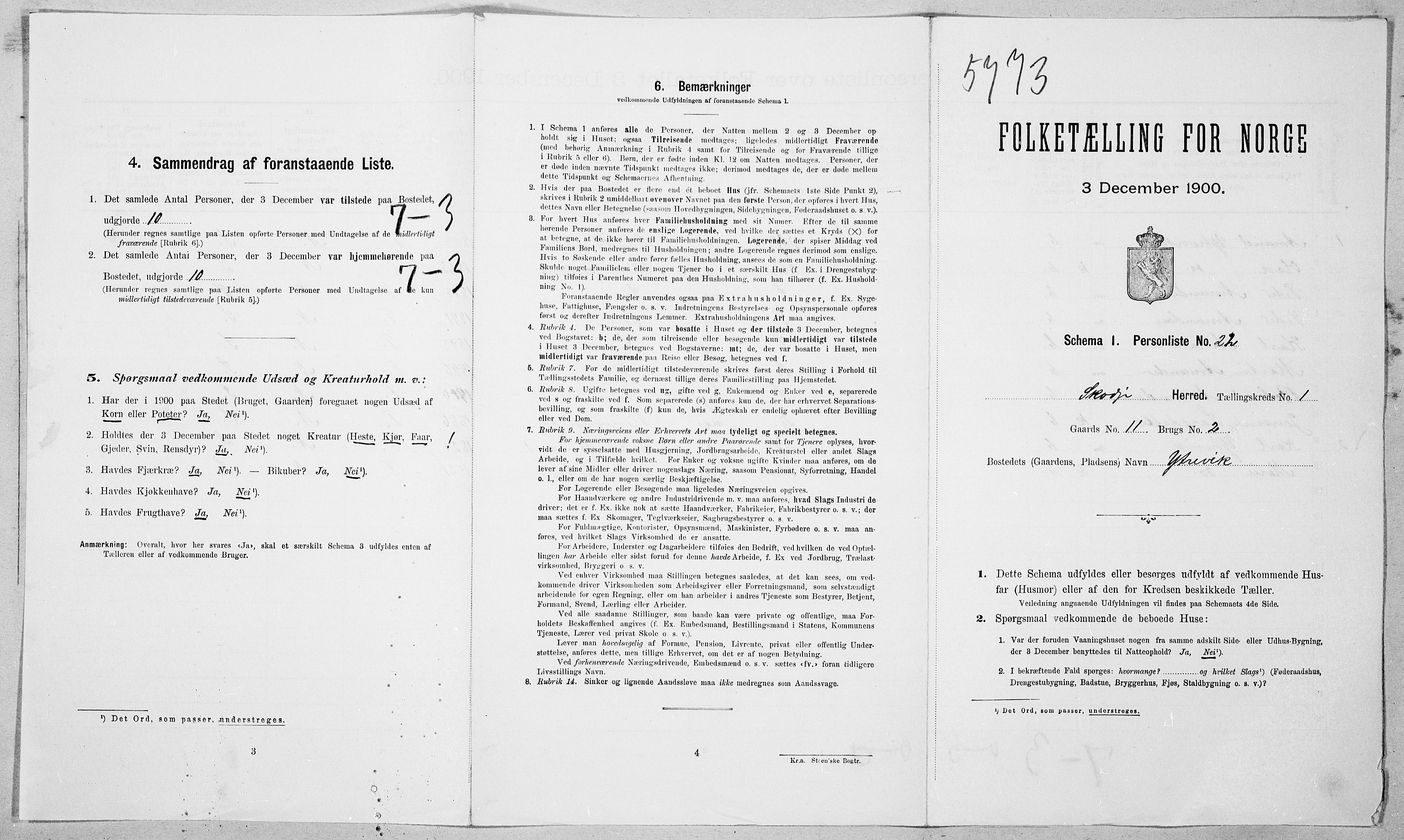 SAT, 1900 census for Skodje, 1900, p. 140