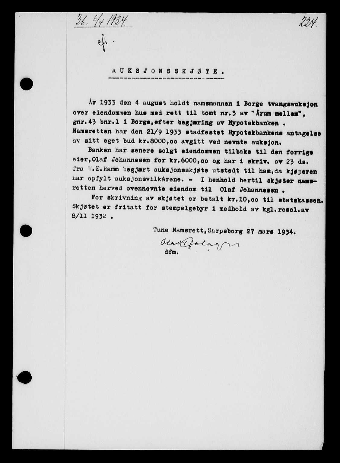 Tune sorenskriveri, AV/SAO-A-10470/G/Gb/Gbb/L0004: Mortgage book no. II 20-24, 1933-1935, Deed date: 06.04.1934