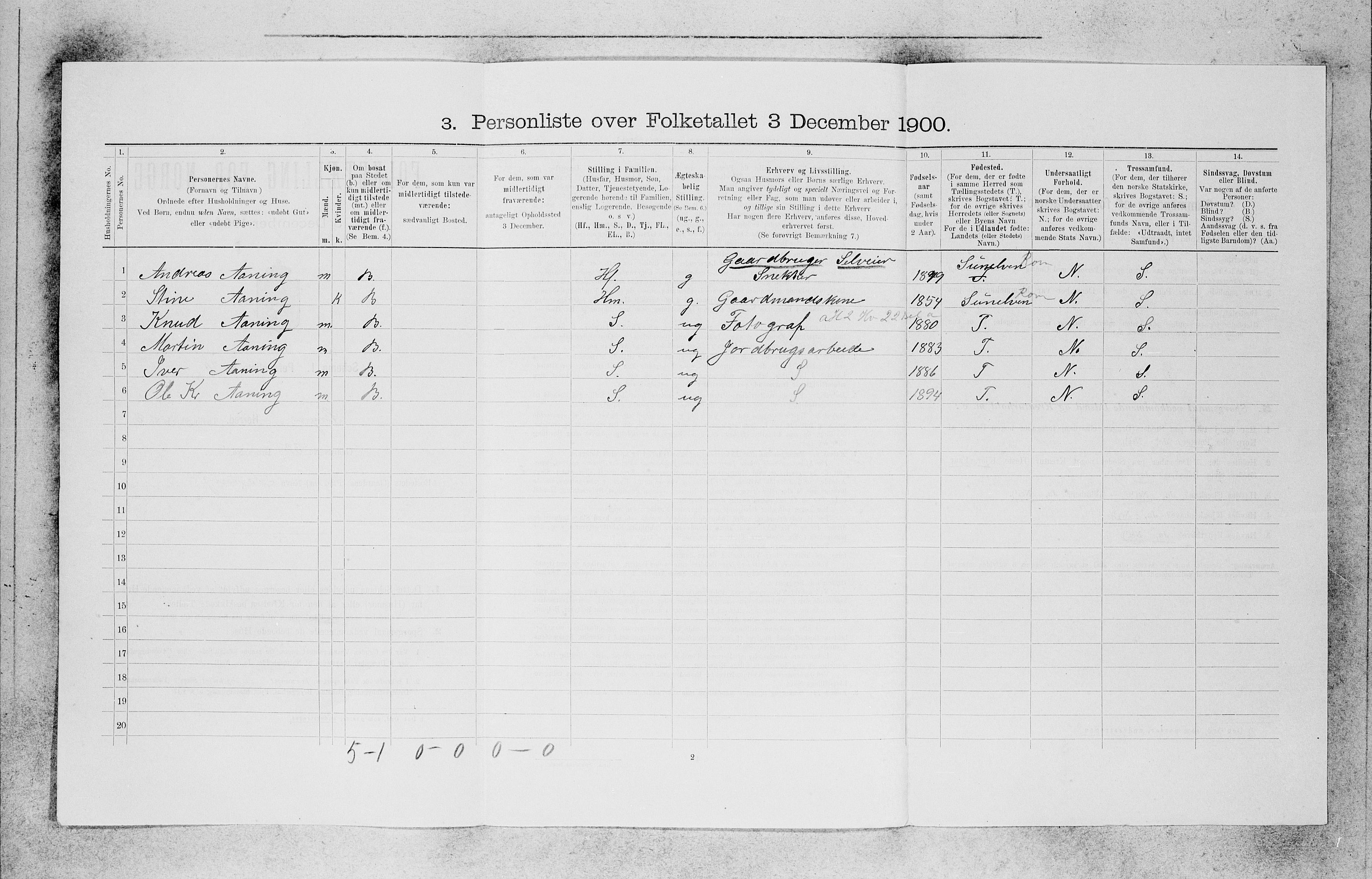SAB, 1900 census for Stryn, 1900, p. 682