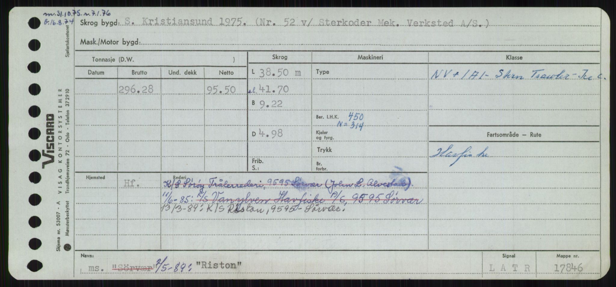 Sjøfartsdirektoratet med forløpere, Skipsmålingen, AV/RA-S-1627/H/Ha/L0004/0002: Fartøy, Mas-R / Fartøy, Odin-R, p. 735