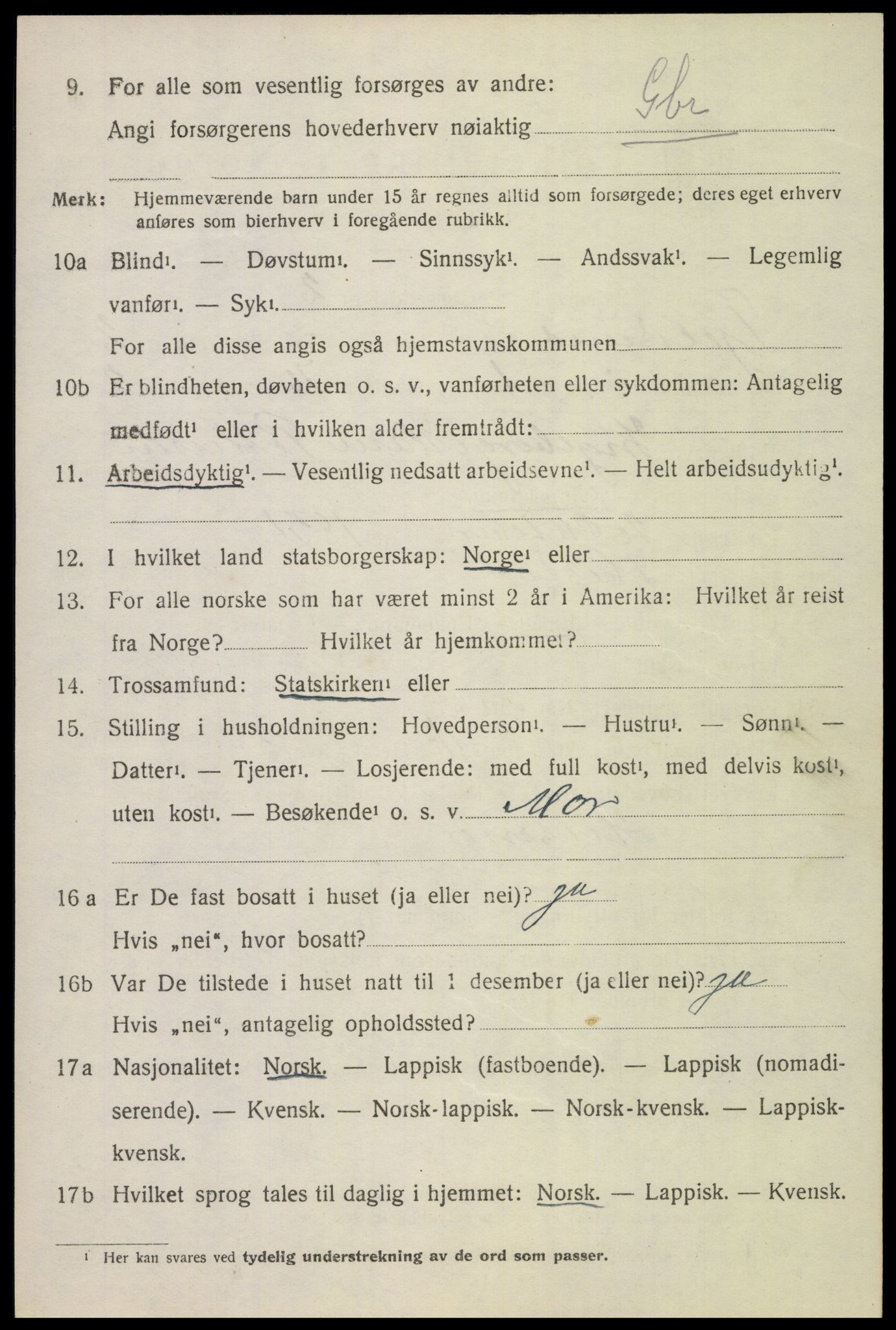 SAT, 1920 census for Tjeldsund, 1920, p. 1151