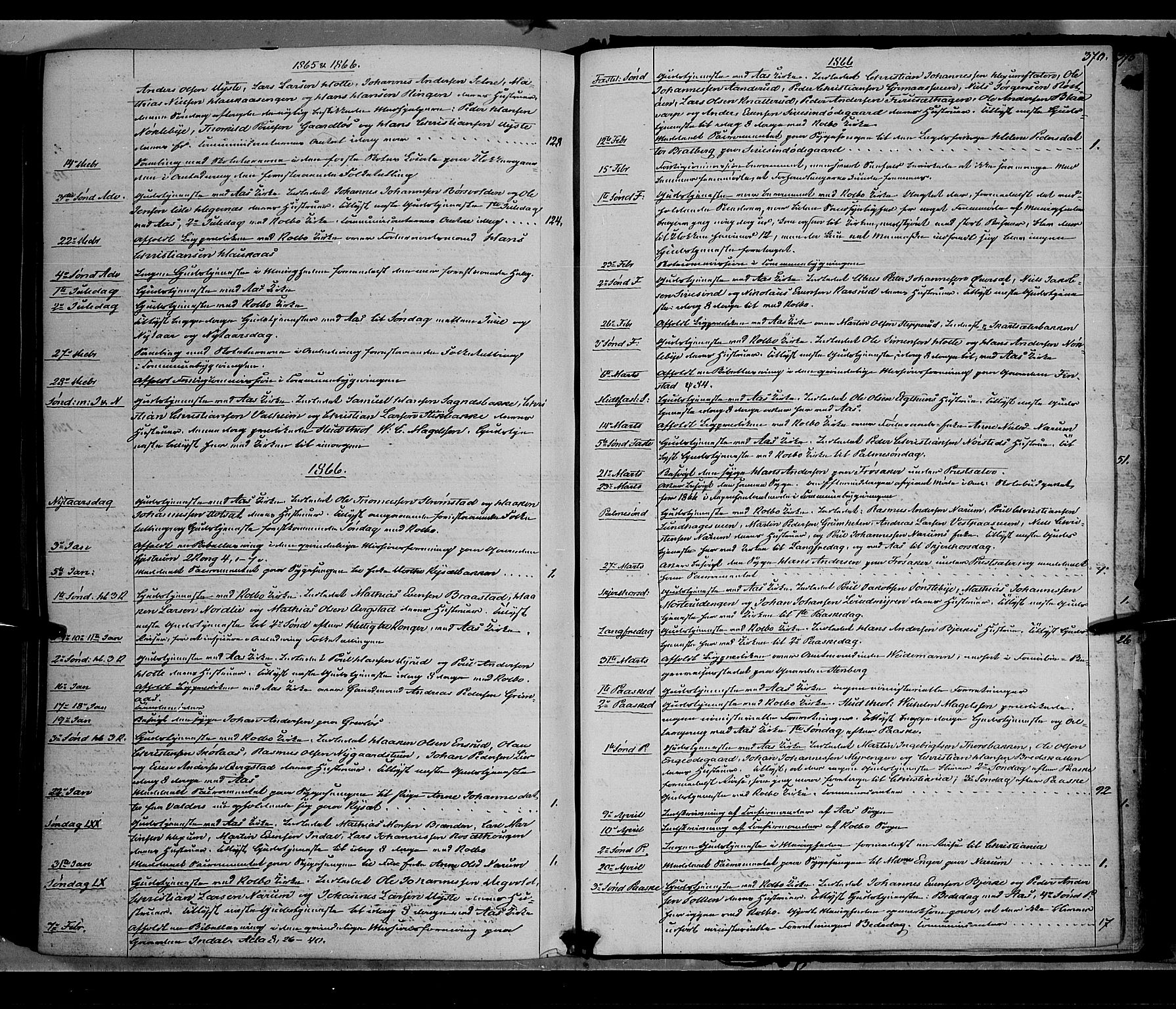 Vestre Toten prestekontor, SAH/PREST-108/H/Ha/Haa/L0007: Parish register (official) no. 7, 1862-1869, p. 370