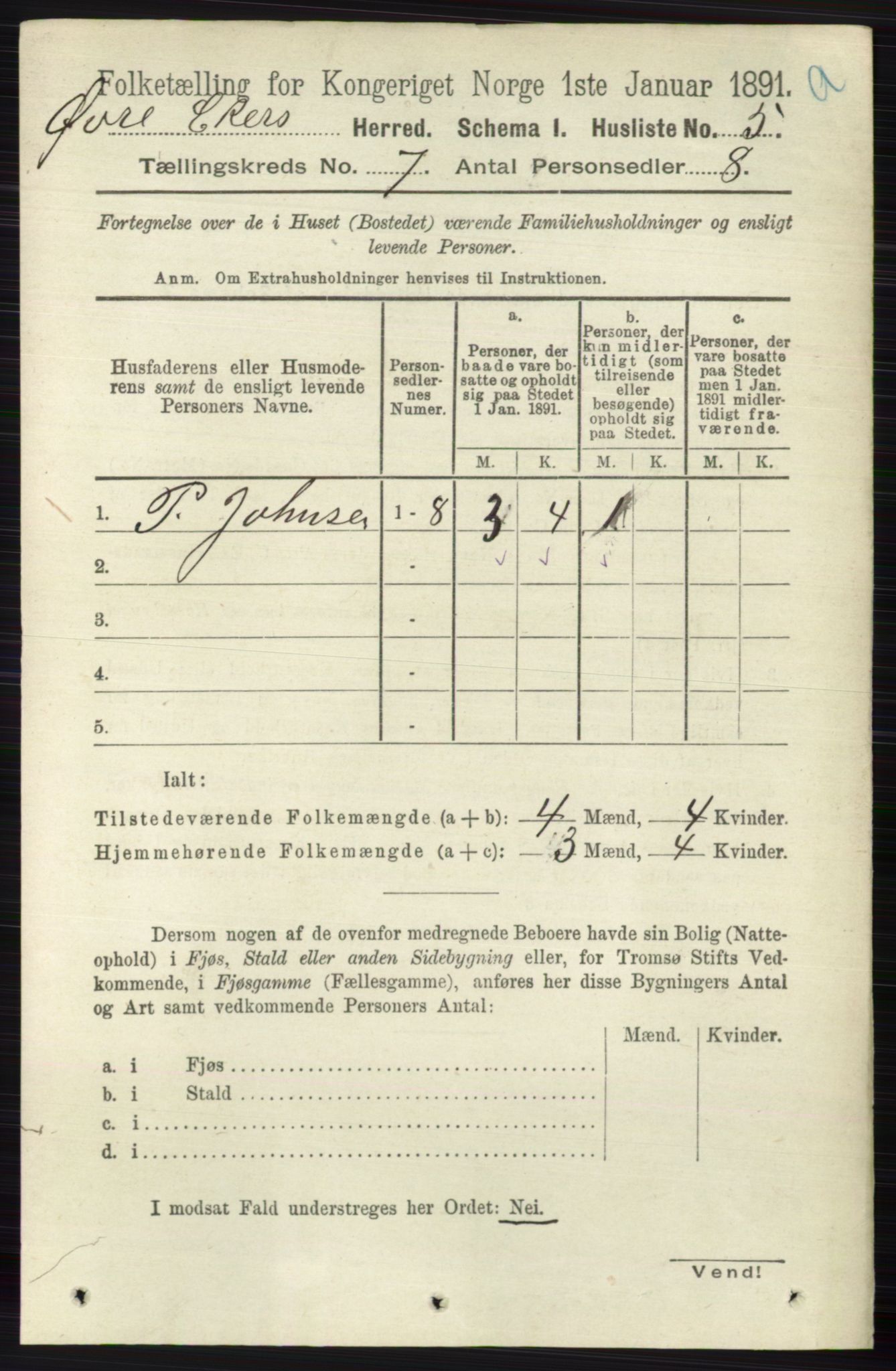 RA, 1891 census for 0624 Øvre Eiker, 1891, p. 2544