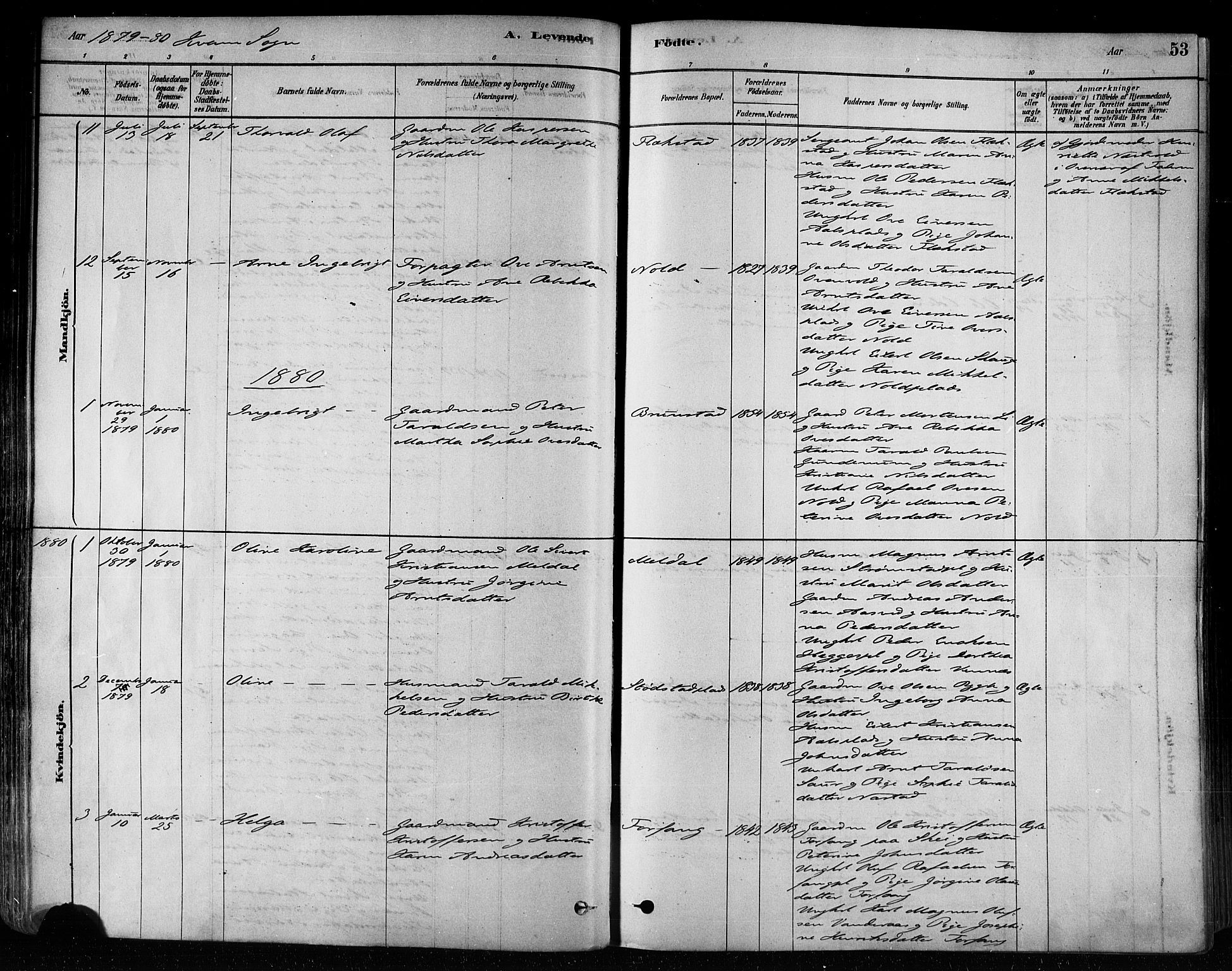 Ministerialprotokoller, klokkerbøker og fødselsregistre - Nord-Trøndelag, SAT/A-1458/746/L0449: Parish register (official) no. 746A07 /2, 1878-1899, p. 53