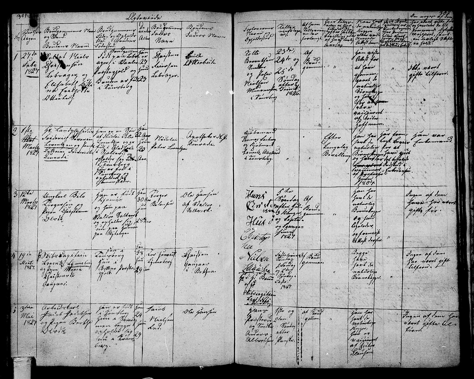 Tønsberg kirkebøker, SAKO/A-330/G/Ga/L0002: Parish register (copy) no. 2, 1827-1854, p. 301-302