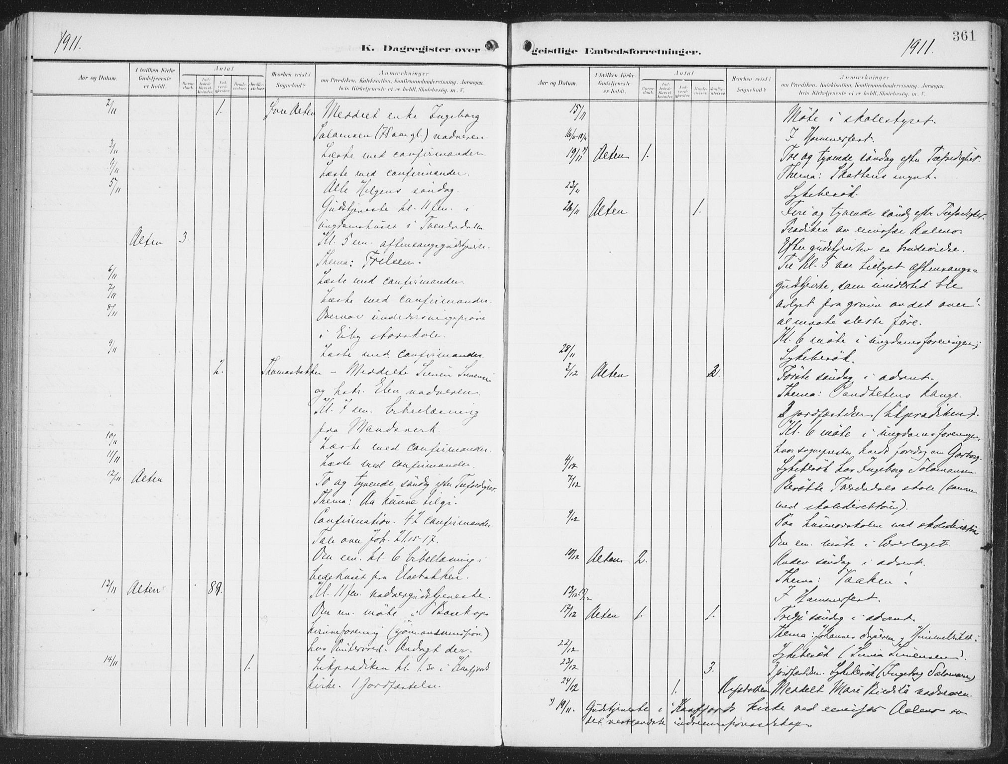 Alta sokneprestkontor, SATØ/S-1338/H/Ha/L0005.kirke: Parish register (official) no. 5, 1904-1918, p. 361
