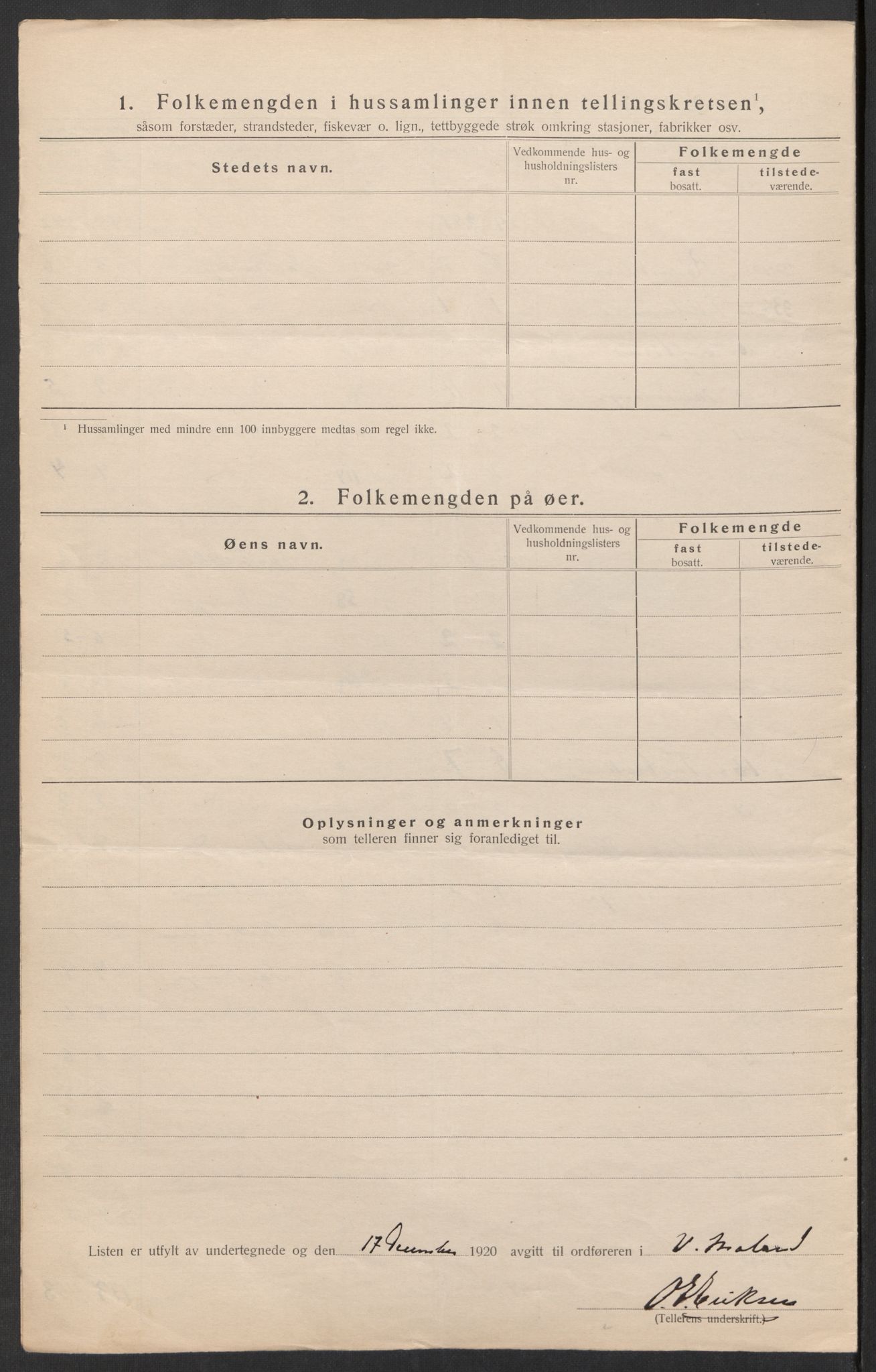 SAK, 1920 census for Vestre Moland, 1920, p. 8