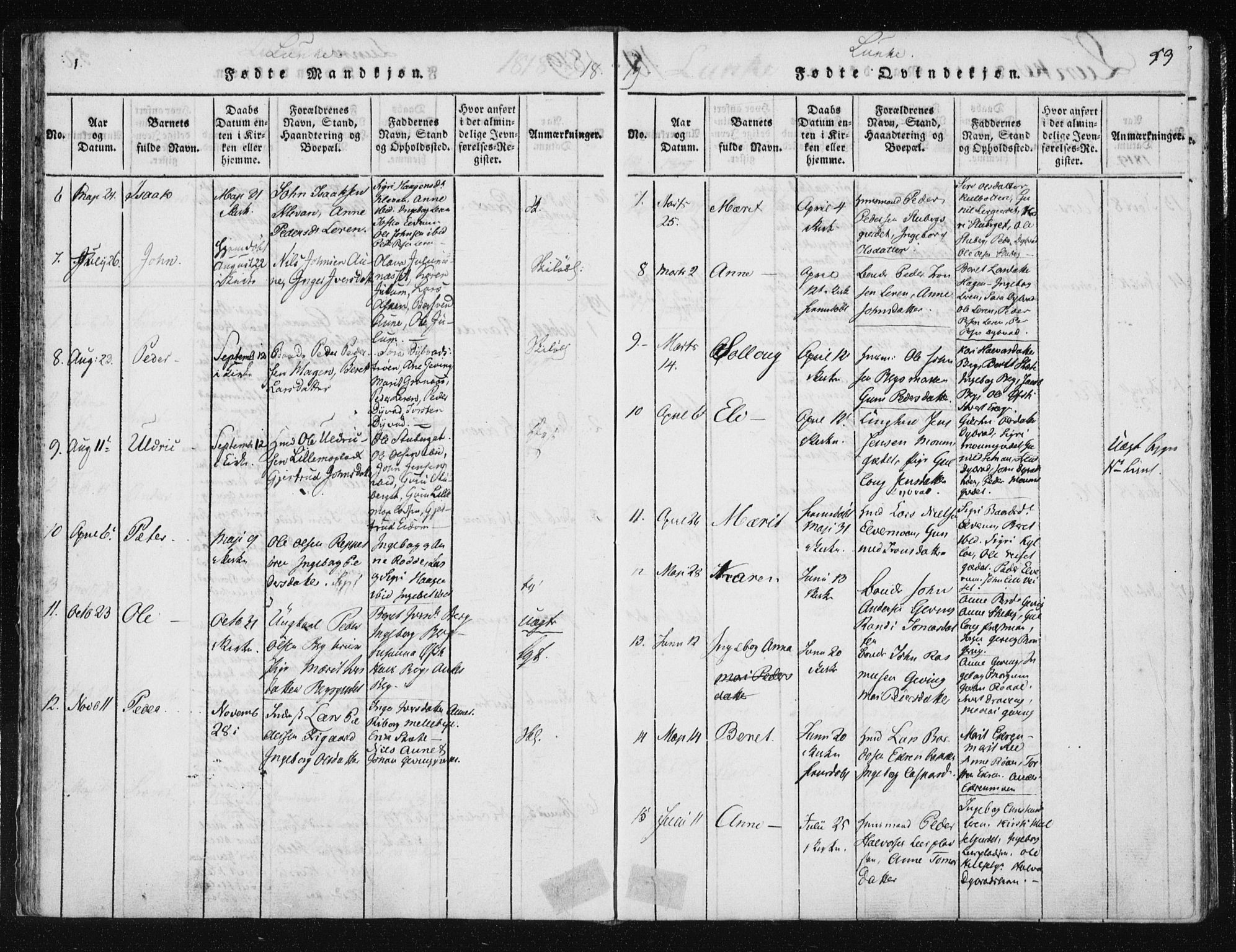Ministerialprotokoller, klokkerbøker og fødselsregistre - Nord-Trøndelag, SAT/A-1458/709/L0061: Parish register (official) no. 709A08 /3, 1815-1819, p. 53