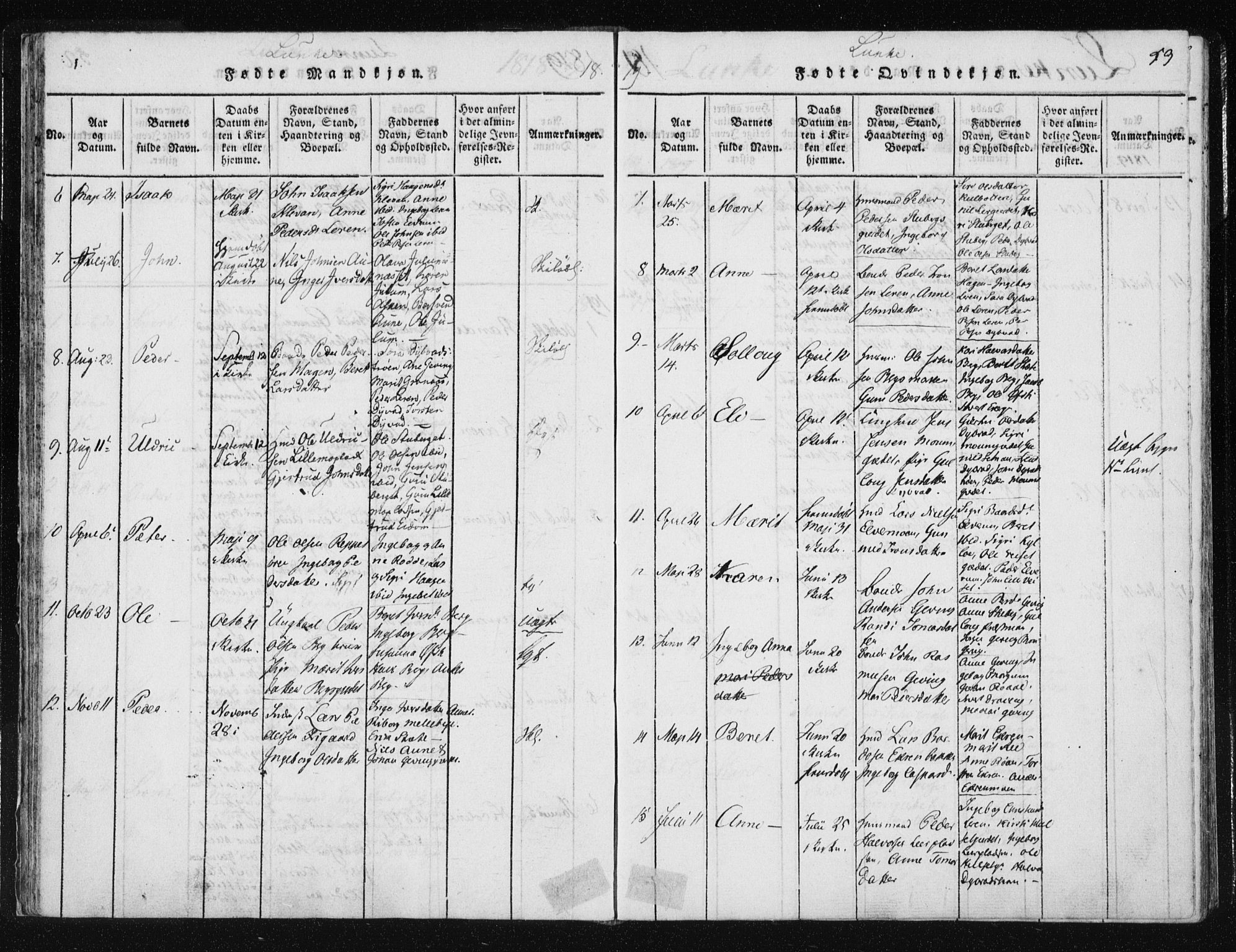 Ministerialprotokoller, klokkerbøker og fødselsregistre - Nord-Trøndelag, AV/SAT-A-1458/709/L0061: Parish register (official) no. 709A08 /3, 1815-1819, p. 53