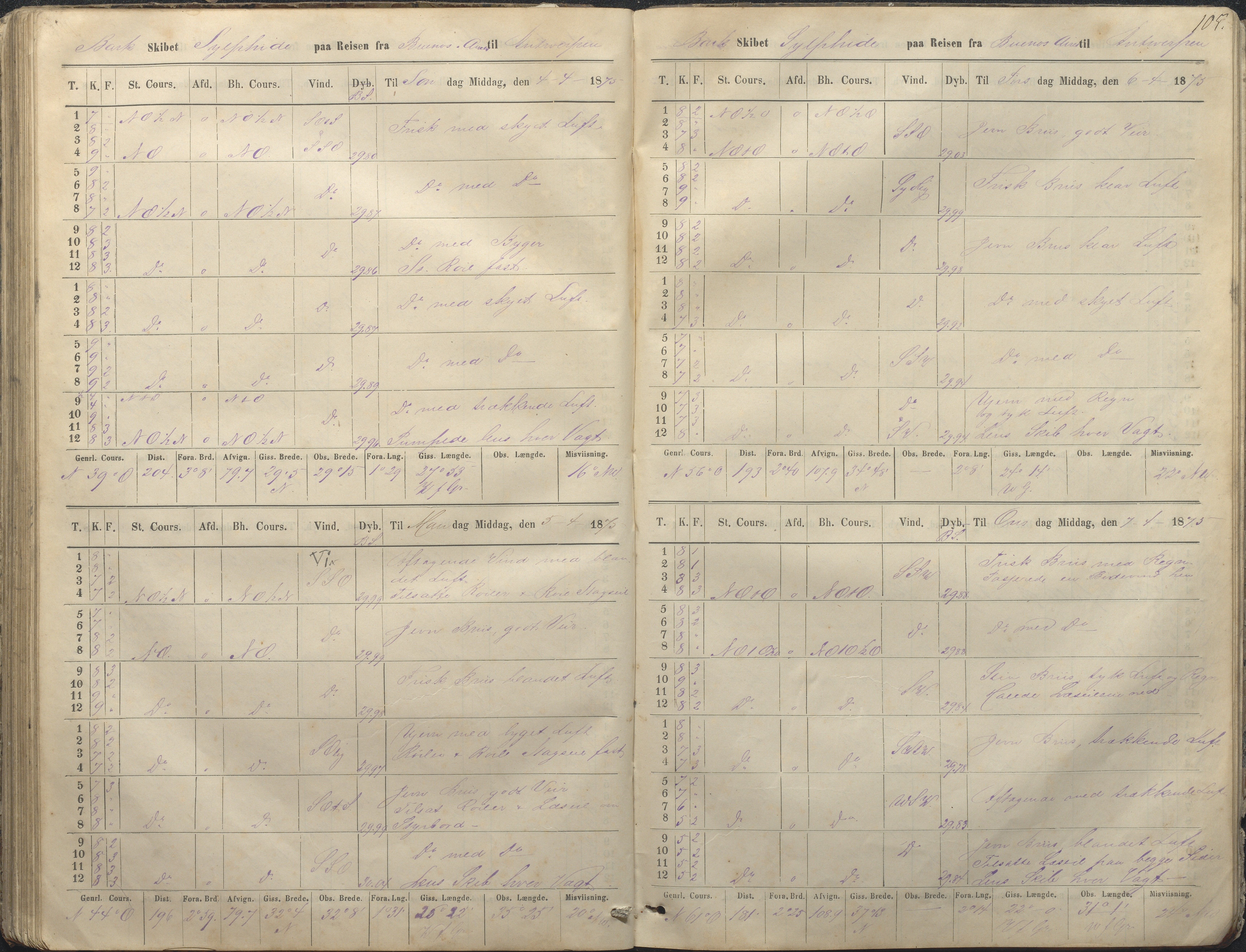 Fartøysarkivet, AAKS/PA-1934/F/L0340/0009: Flere fartøy (se mappenivå) / Sylphide (skip), 1752-1875, p. 105