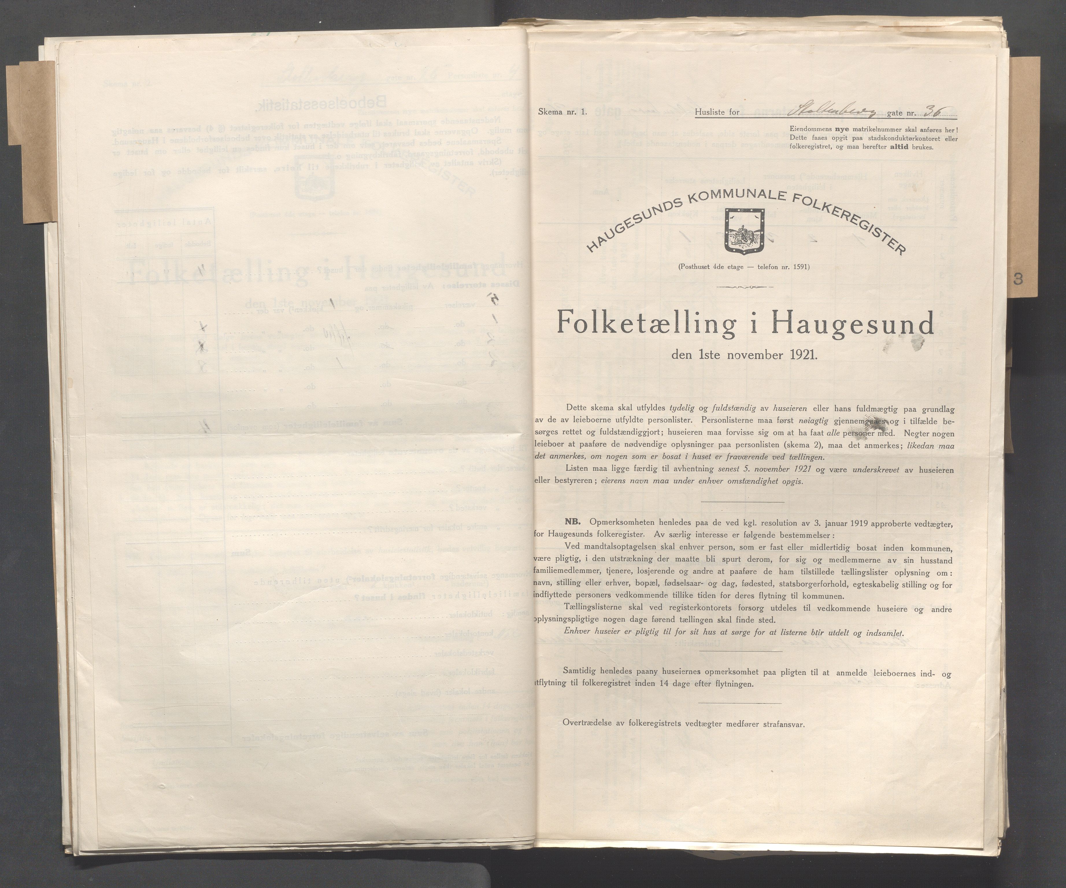 IKAR, Local census 1.11.1921 for Haugesund, 1921, p. 7055