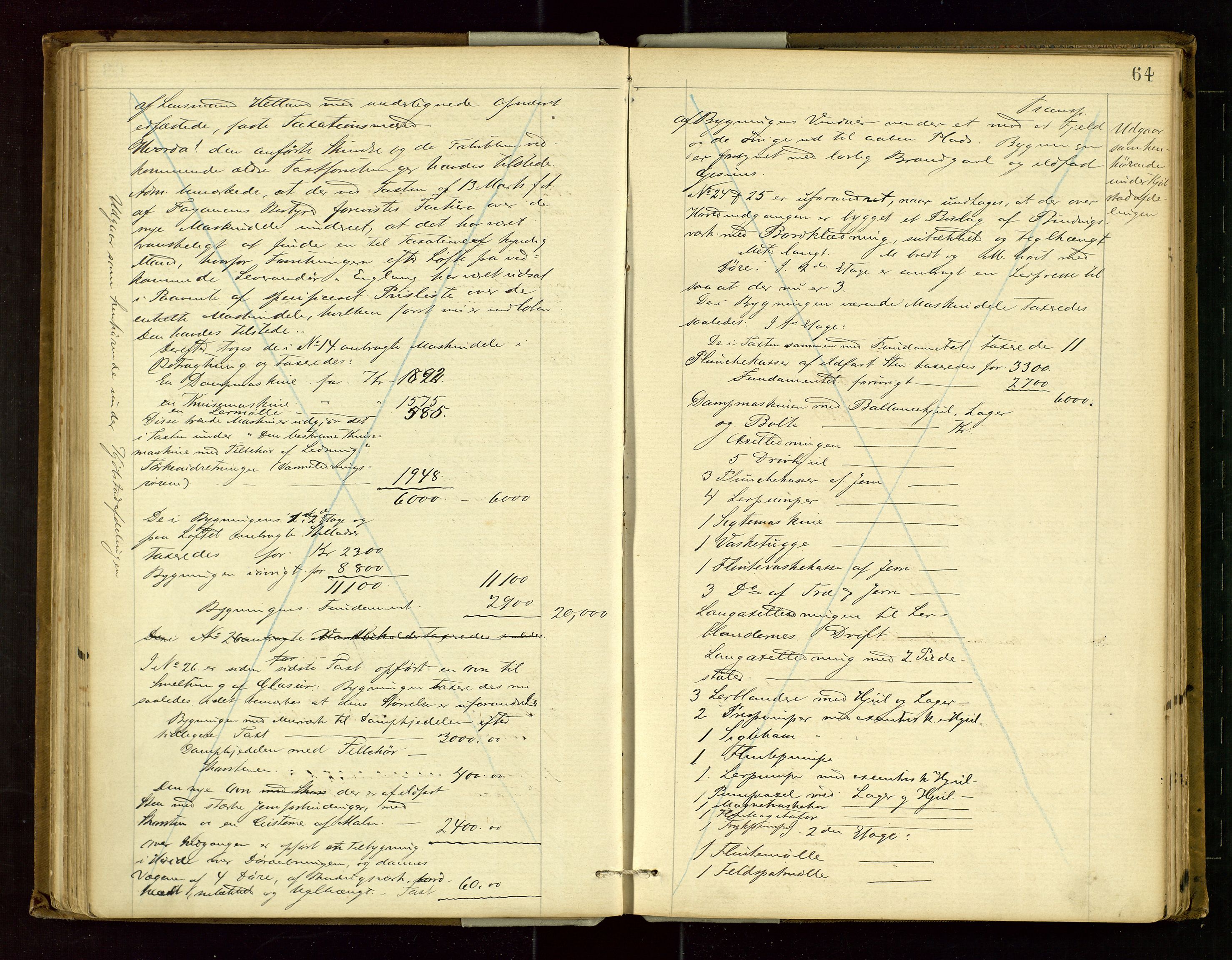 Eigersund lensmannskontor, SAST/A-100171/Goa/L0003: "Brandtaxations-protokol", 1876-1893, p. 63b-64a