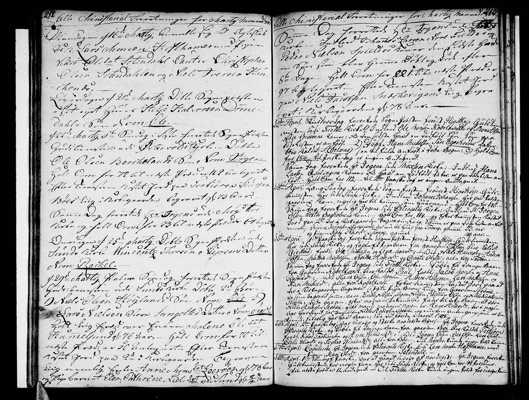 Sund sokneprestembete, AV/SAB-A-99930: Parish register (official) no. A 7, 1796-1815, p. 212-213