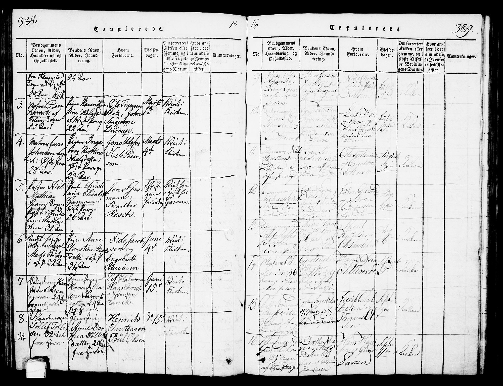 Porsgrunn kirkebøker , SAKO/A-104/G/Gb/L0001: Parish register (copy) no. II 1, 1817-1828, p. 388-389