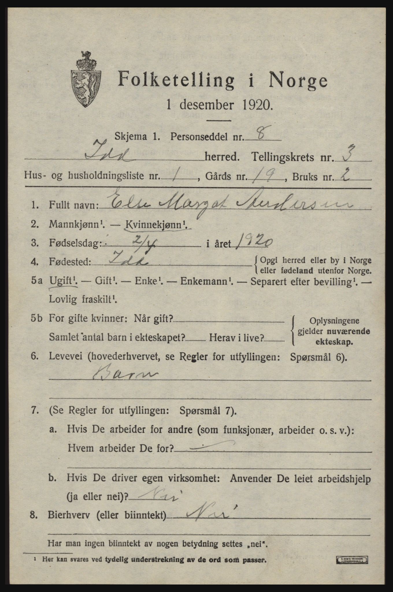 SAO, 1920 census for Idd, 1920, p. 4024