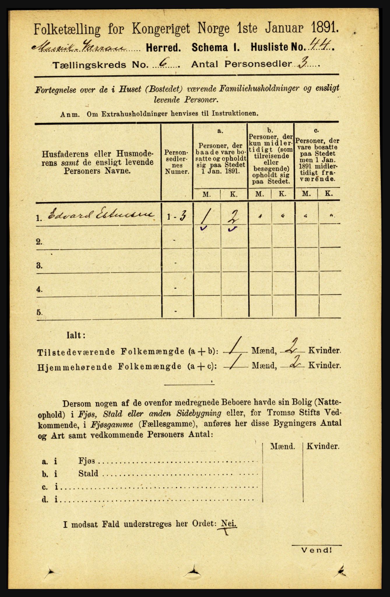 RA, 1891 census for 1723 Mosvik og Verran, 1891, p. 2431