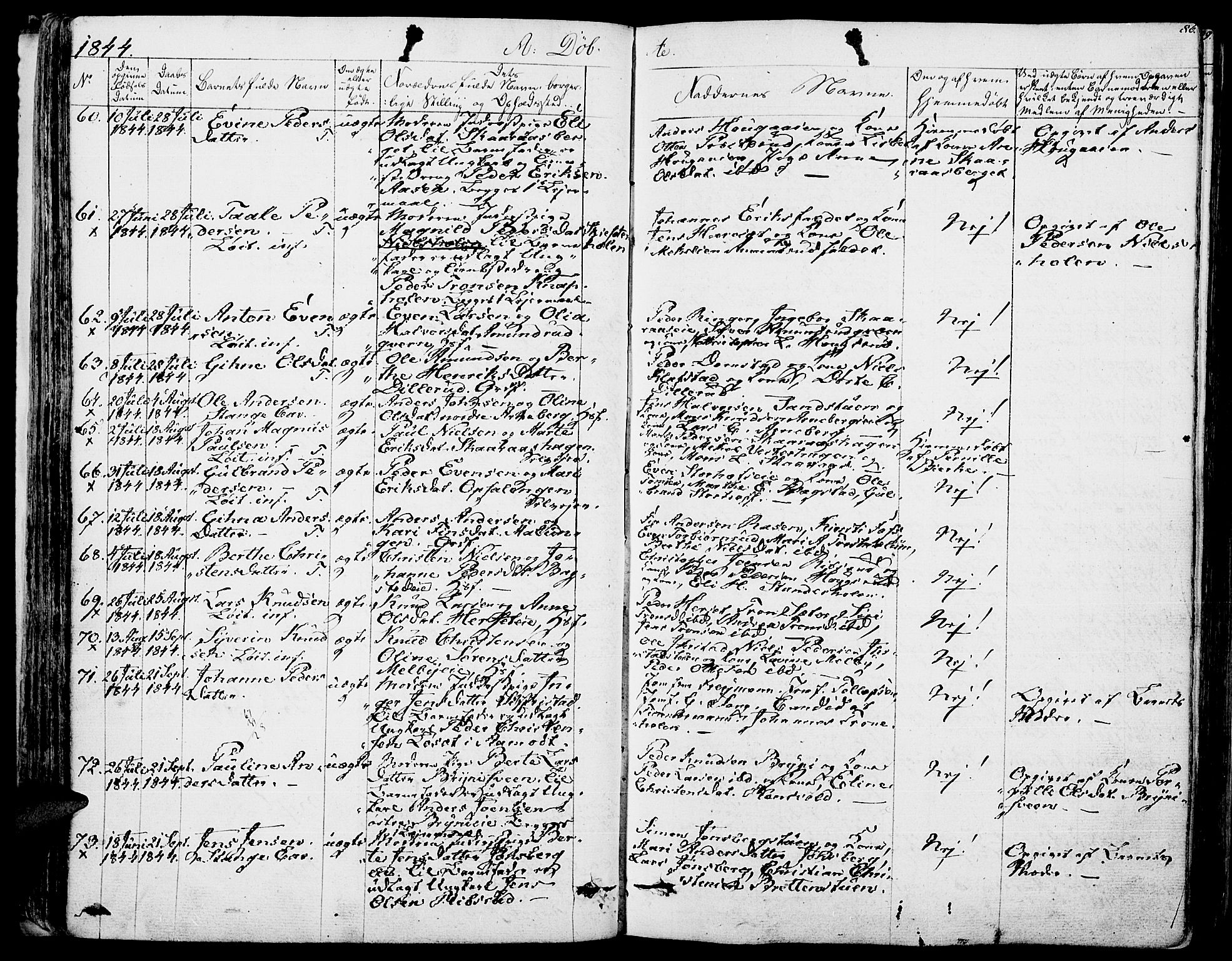 Romedal prestekontor, AV/SAH-PREST-004/K/L0003: Parish register (official) no. 3, 1829-1846, p. 86