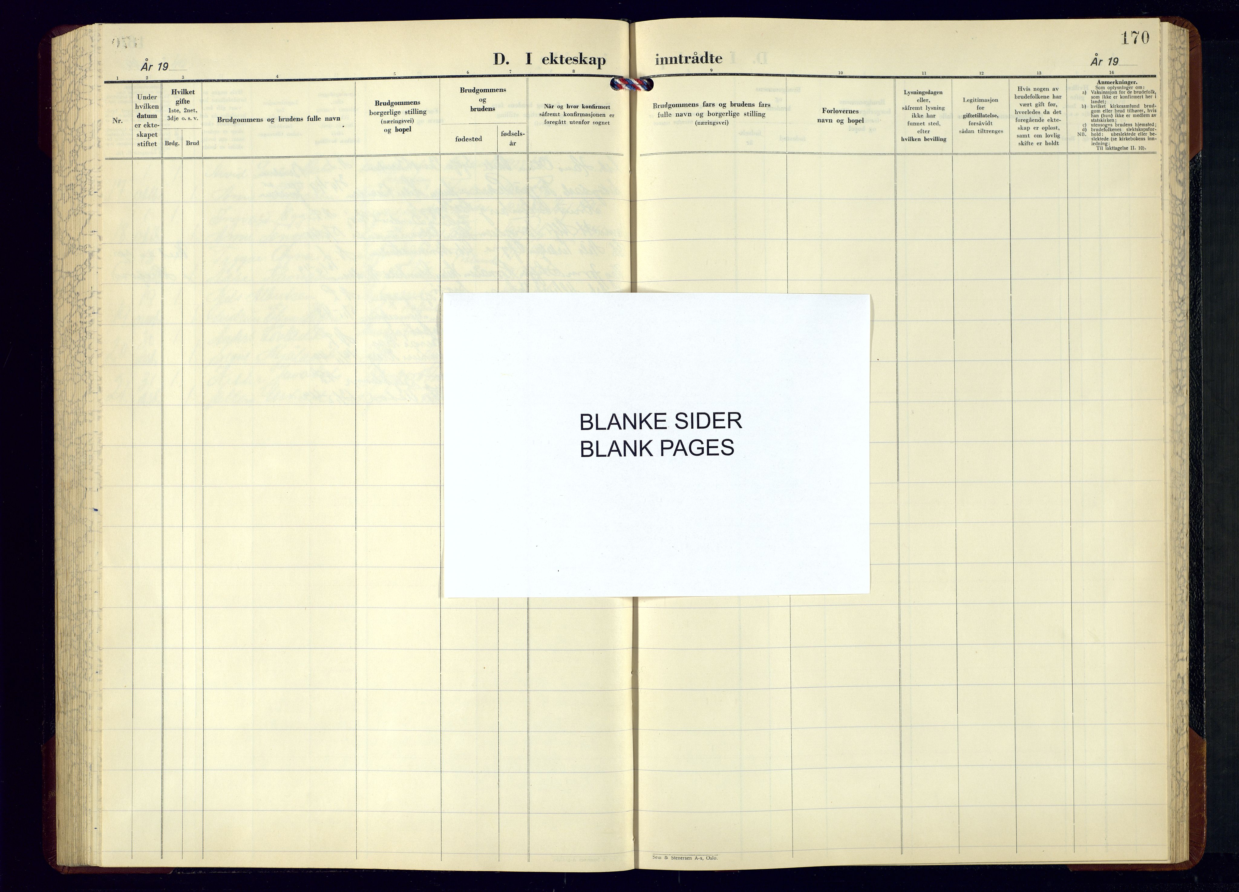 Froland sokneprestkontor, AV/SAK-1111-0013/F/Fb/L0012: Parish register (copy) no. B-12, 1947-1968, p. 170