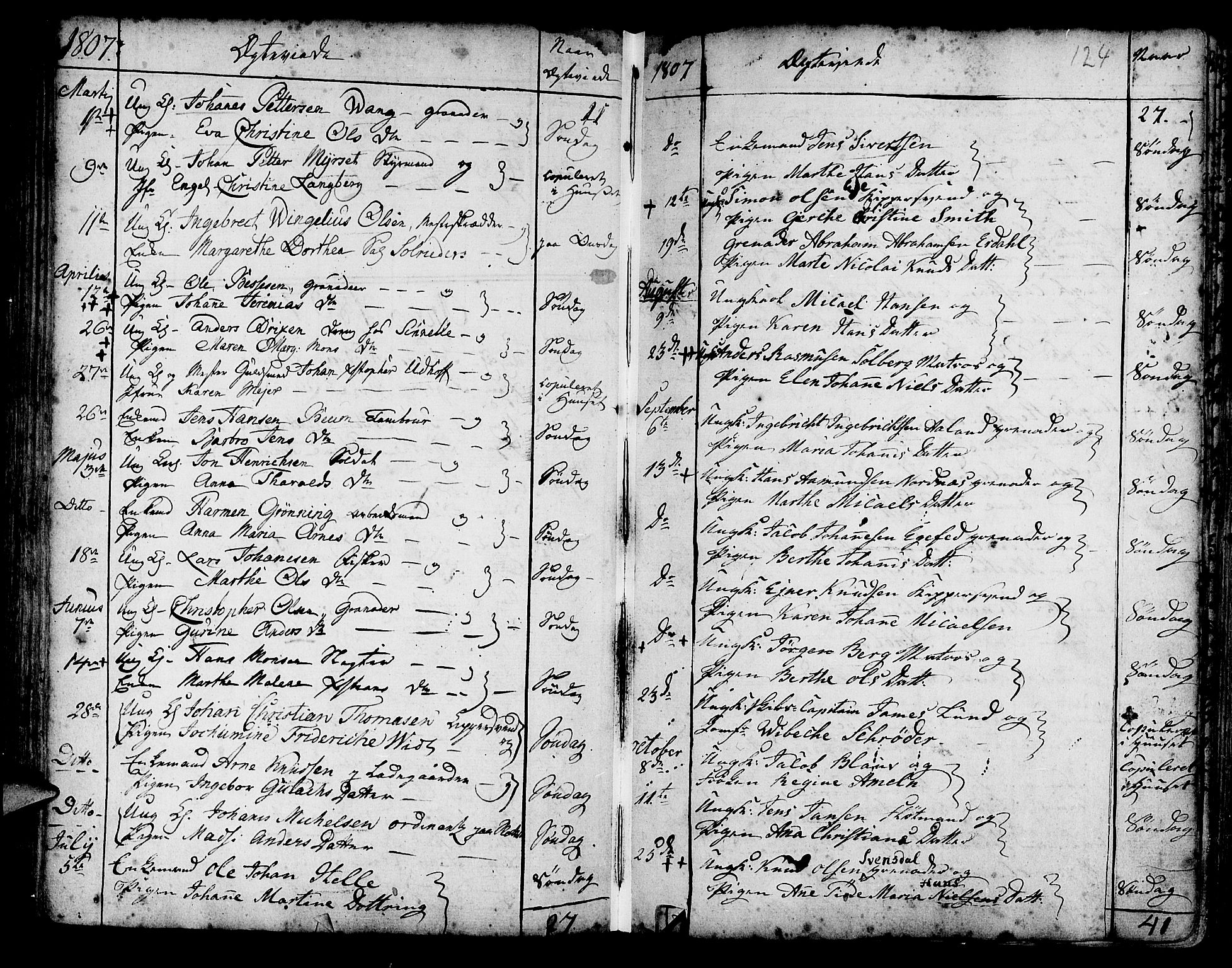 Korskirken sokneprestembete, SAB/A-76101/H/Haa/L0009: Parish register (official) no. A 9, 1743-1861, p. 124