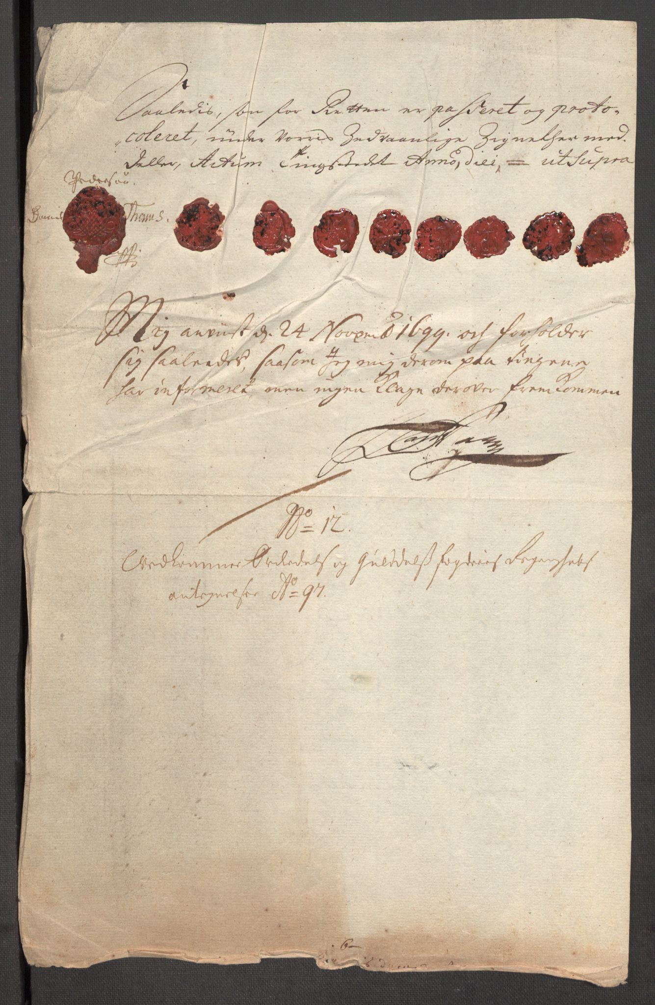 Rentekammeret inntil 1814, Reviderte regnskaper, Fogderegnskap, AV/RA-EA-4092/R60/L3947: Fogderegnskap Orkdal og Gauldal, 1697, p. 263