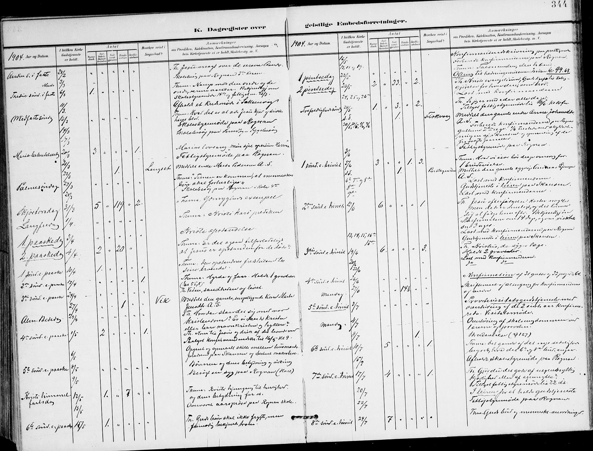 Ministerialprotokoller, klokkerbøker og fødselsregistre - Nordland, AV/SAT-A-1459/847/L0672: Parish register (official) no. 847A12, 1902-1919, p. 344