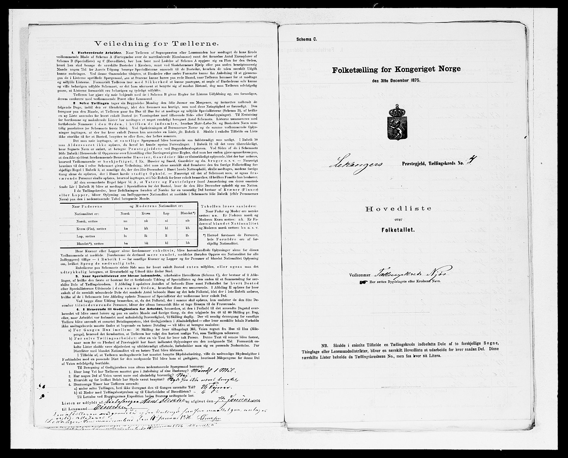 SAB, 1875 census for 1419P Leikanger, 1875, p. 8