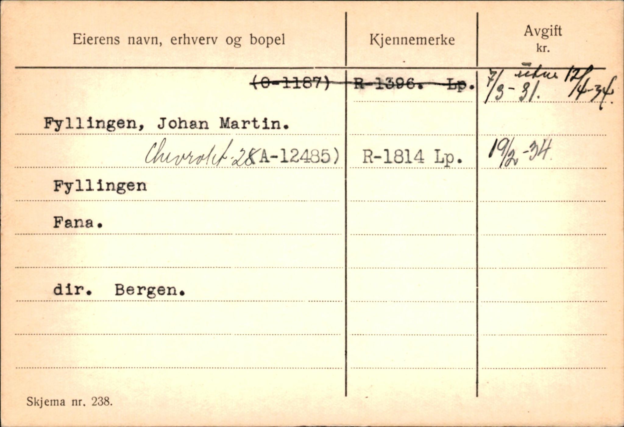 Statens vegvesen, Hordaland vegkontor, AV/SAB-A-5201/2/Ha/L0015: R-eierkort F-G, 1920-1971, p. 81